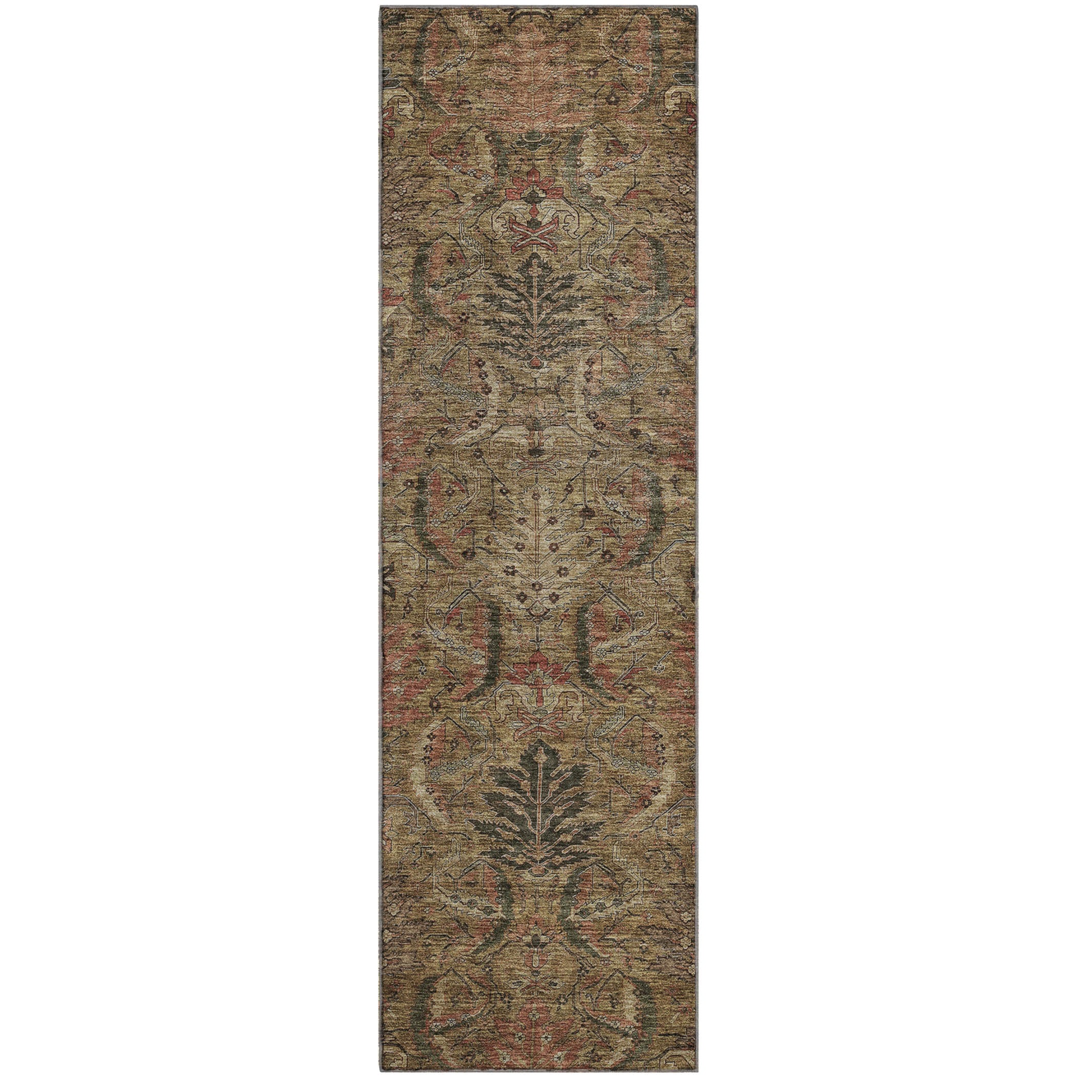 Siena Machine Washable Transitional Brown Rug 2'3" x 7'6" #shape_Runner