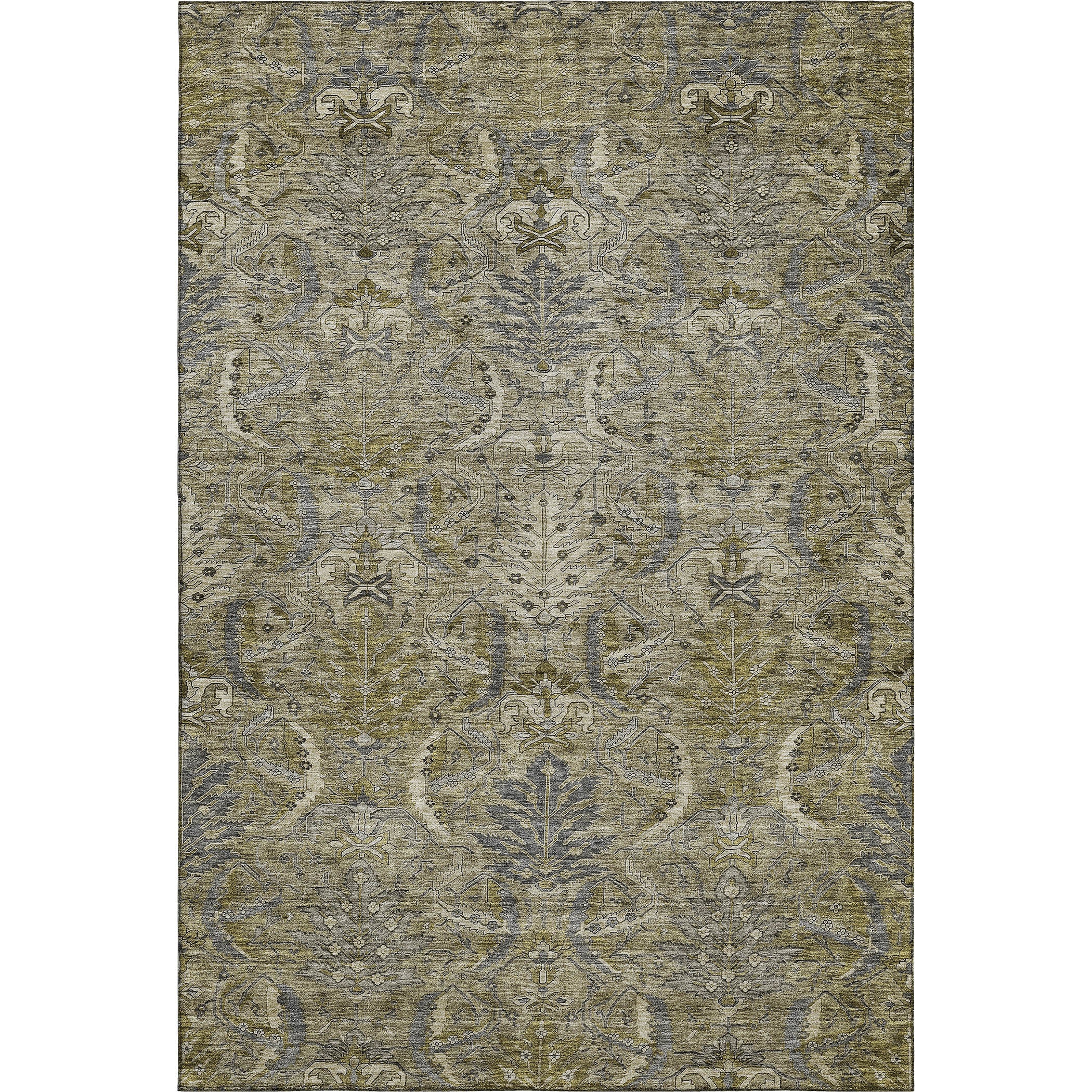 Siena Machine Washable Transitional Taupe Brown Rug 2'6" x 3'10" #shape_Rectangle
