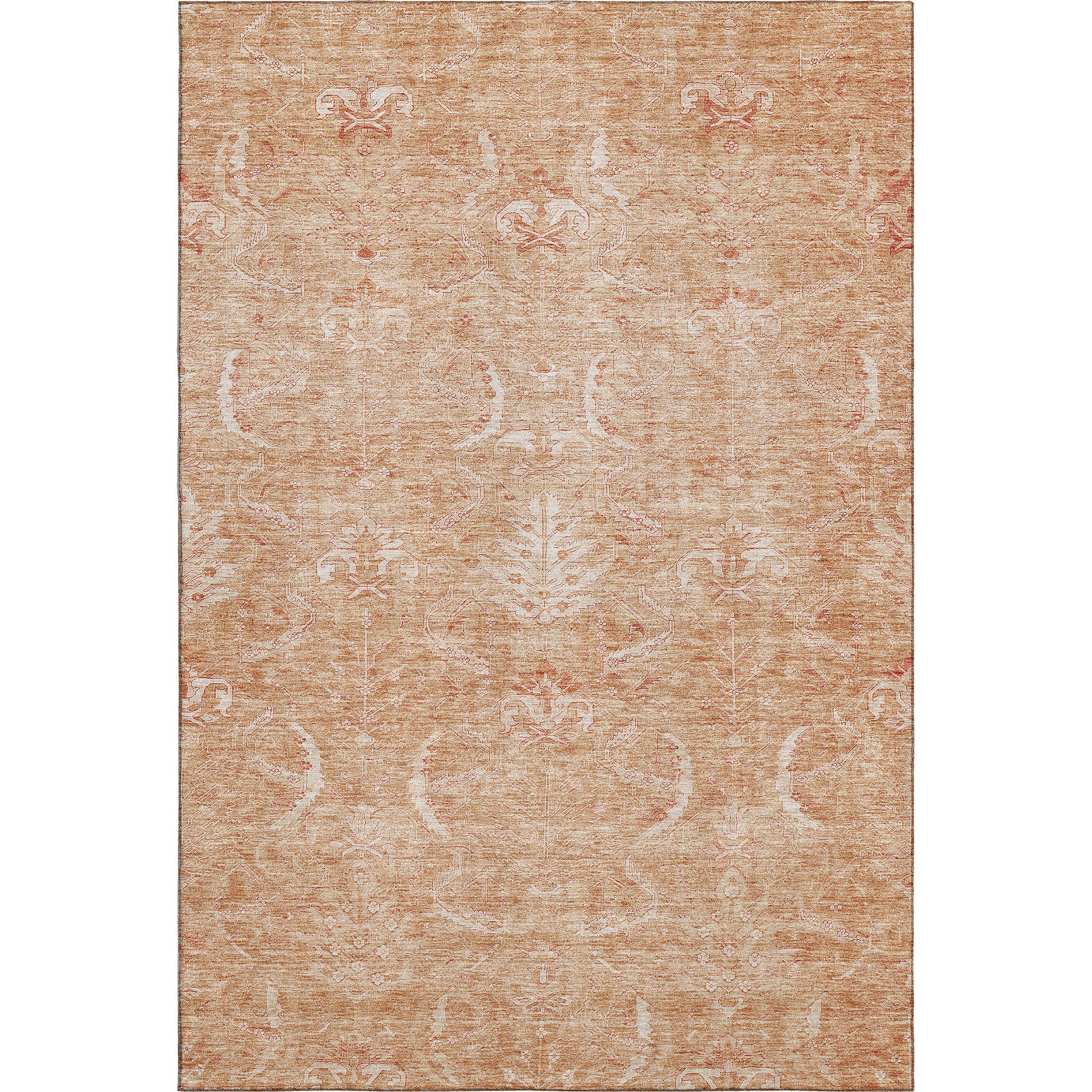 Seoul Machine Washable Transitional Salmon Orange Rug 2'6" x 3'10" #shape_Rectangle