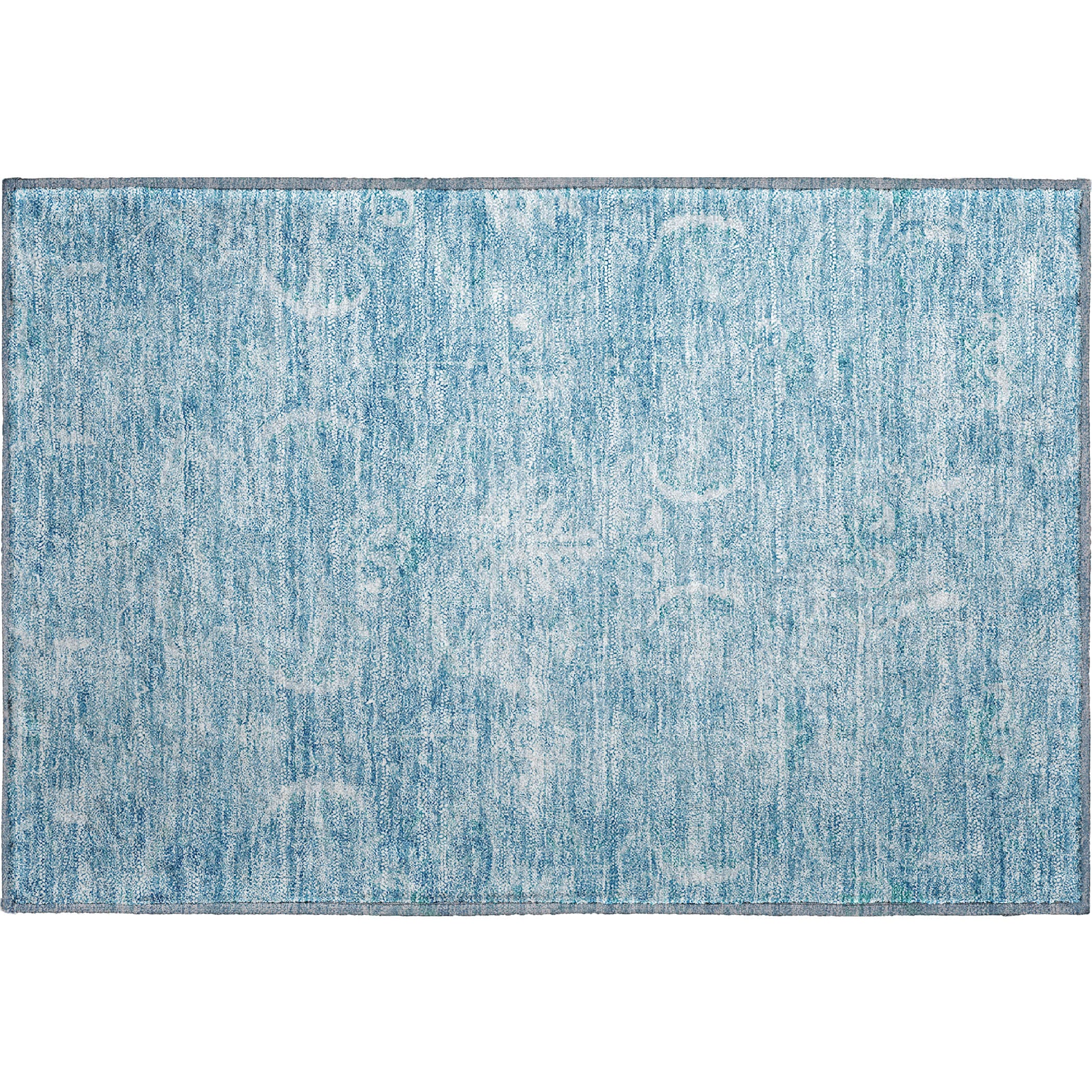 Seoul Machine Washable Transitional Sky Blue Rug 1'8" x 2'6" #shape_Rectangle