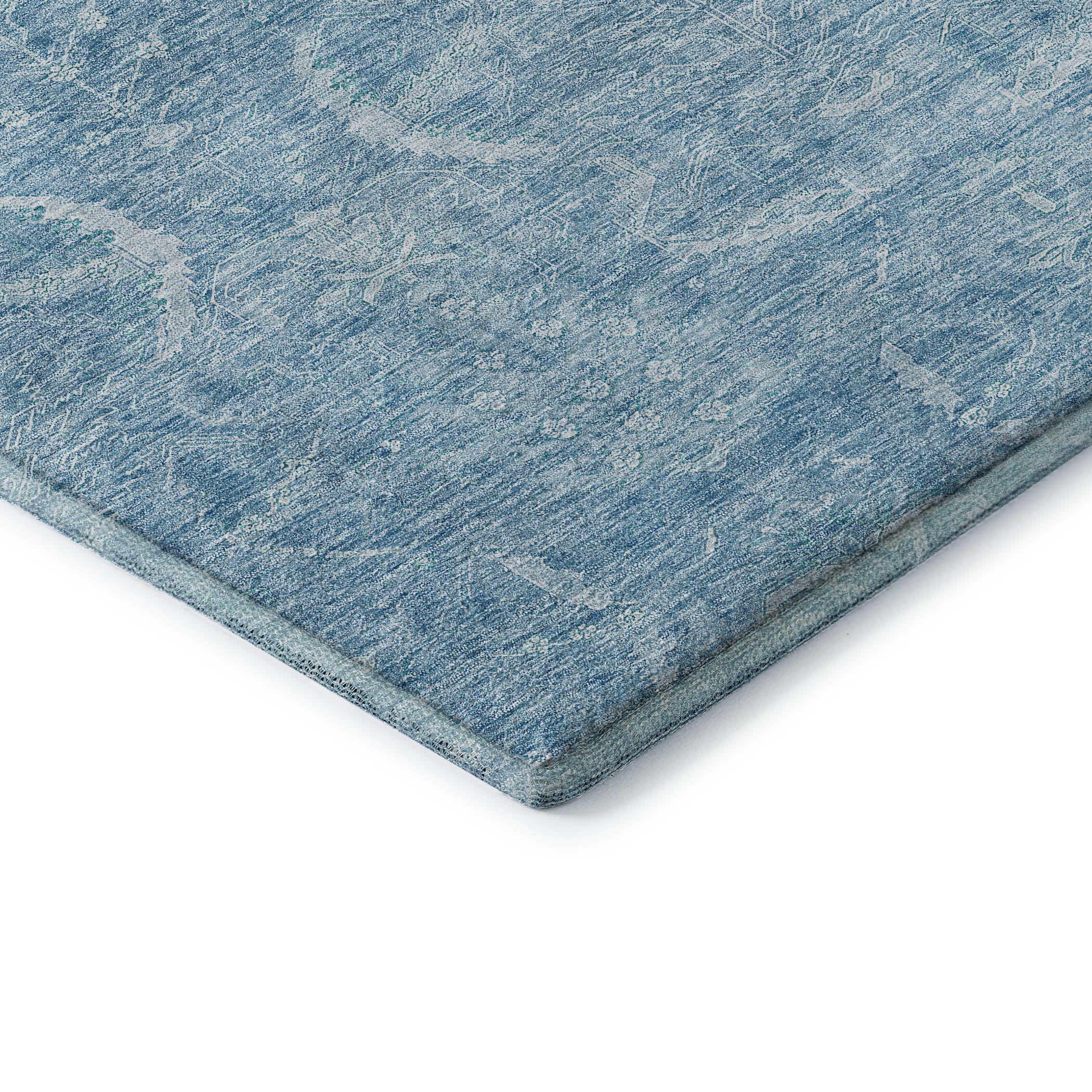 Seoul Machine Washable Transitional Sky Blue Rug 1'8" x 2'6" #shape_Rectangle