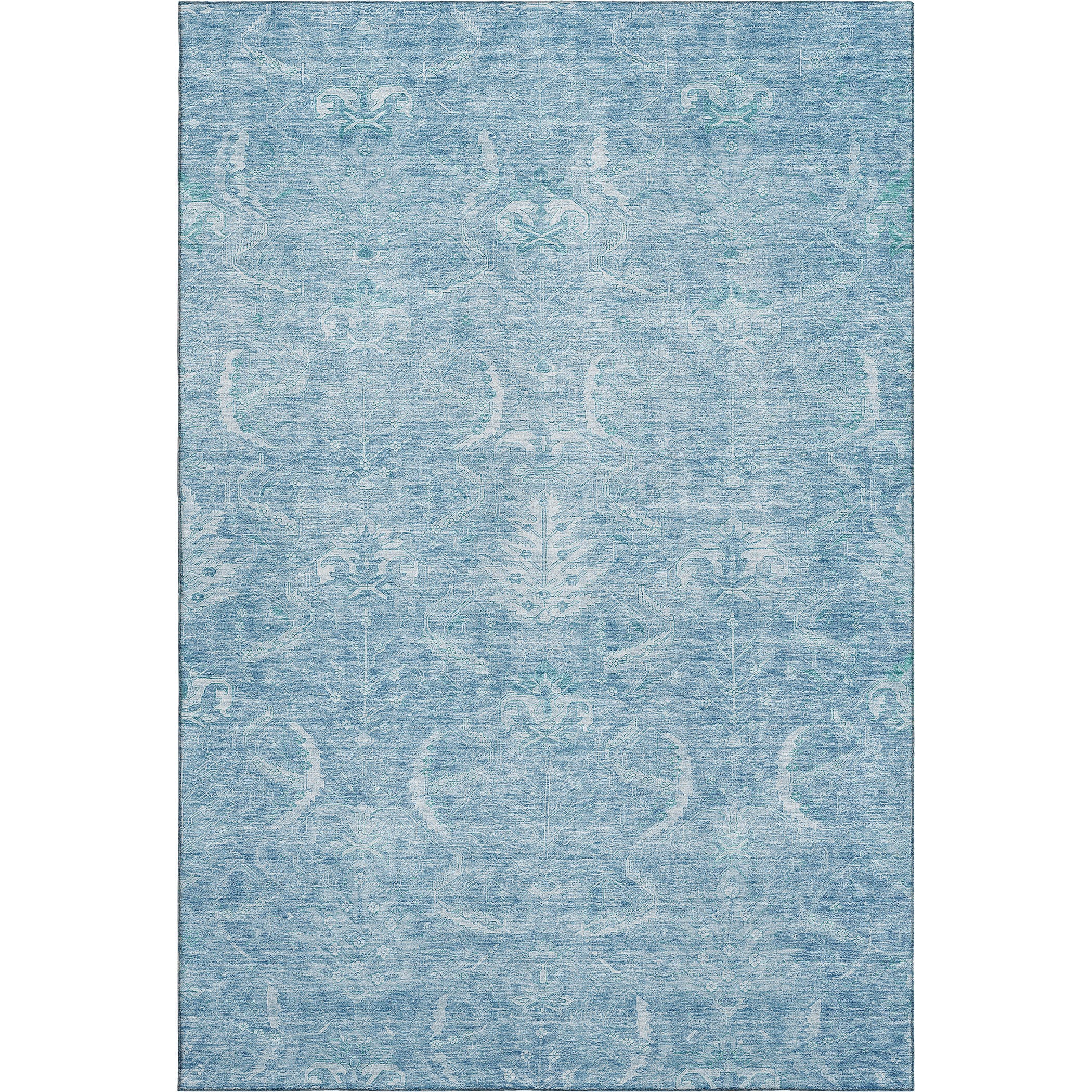 Seoul Machine Washable Transitional Sky Blue Rug 2'6" x 3'10" #shape_Rectangle