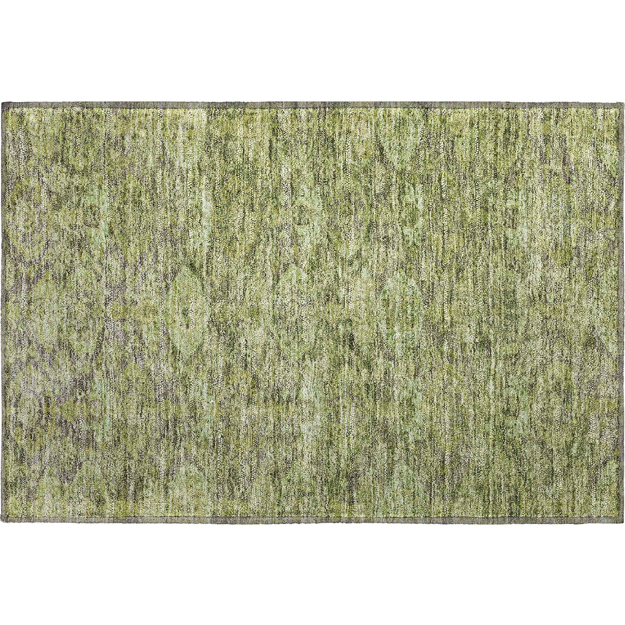 Oslo Machine Washable Transitional Green Rug 1'8" x 2'6" #shape_Rectangle