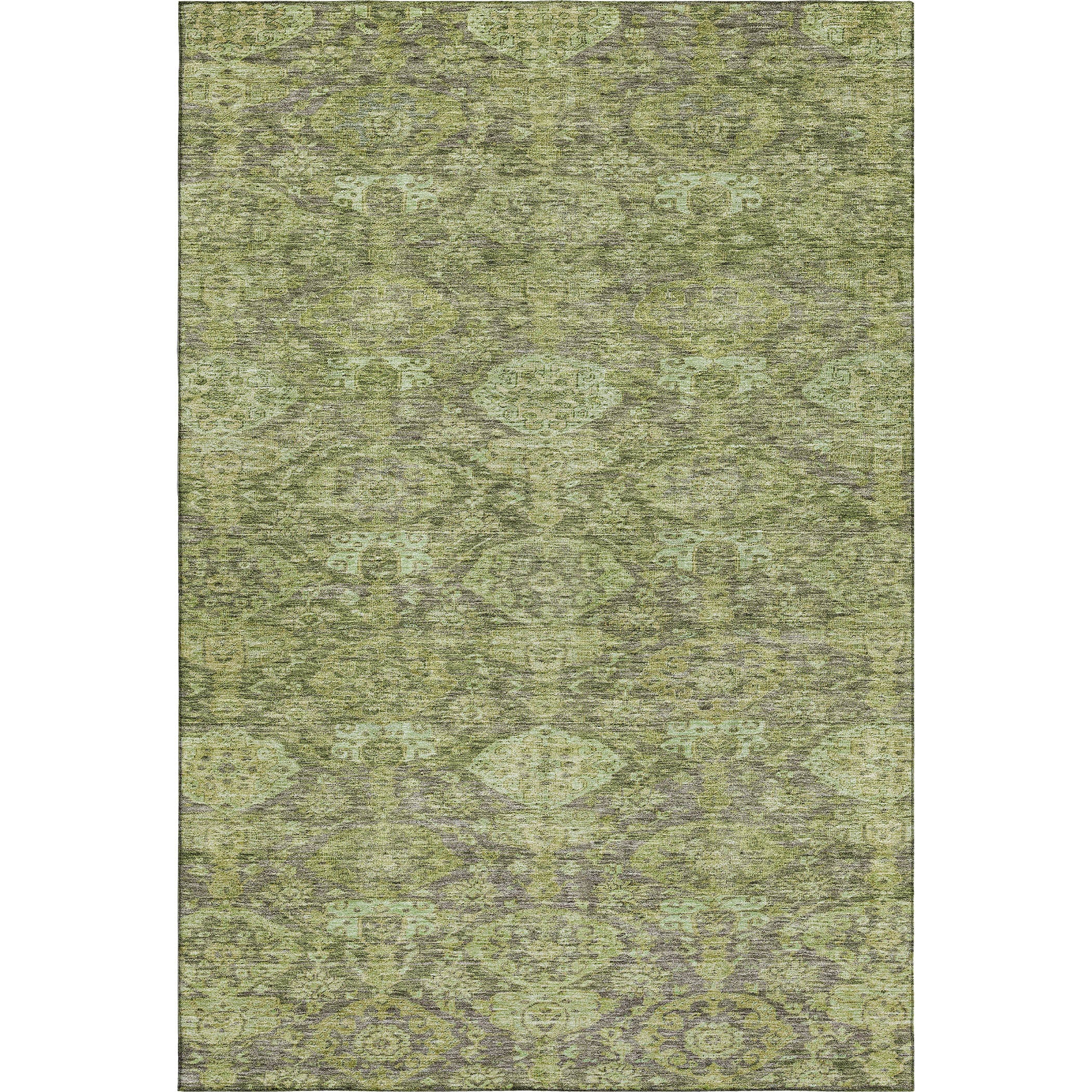 Oslo Machine Washable Transitional Green Rug 2'6" x 3'10" #shape_Rectangle