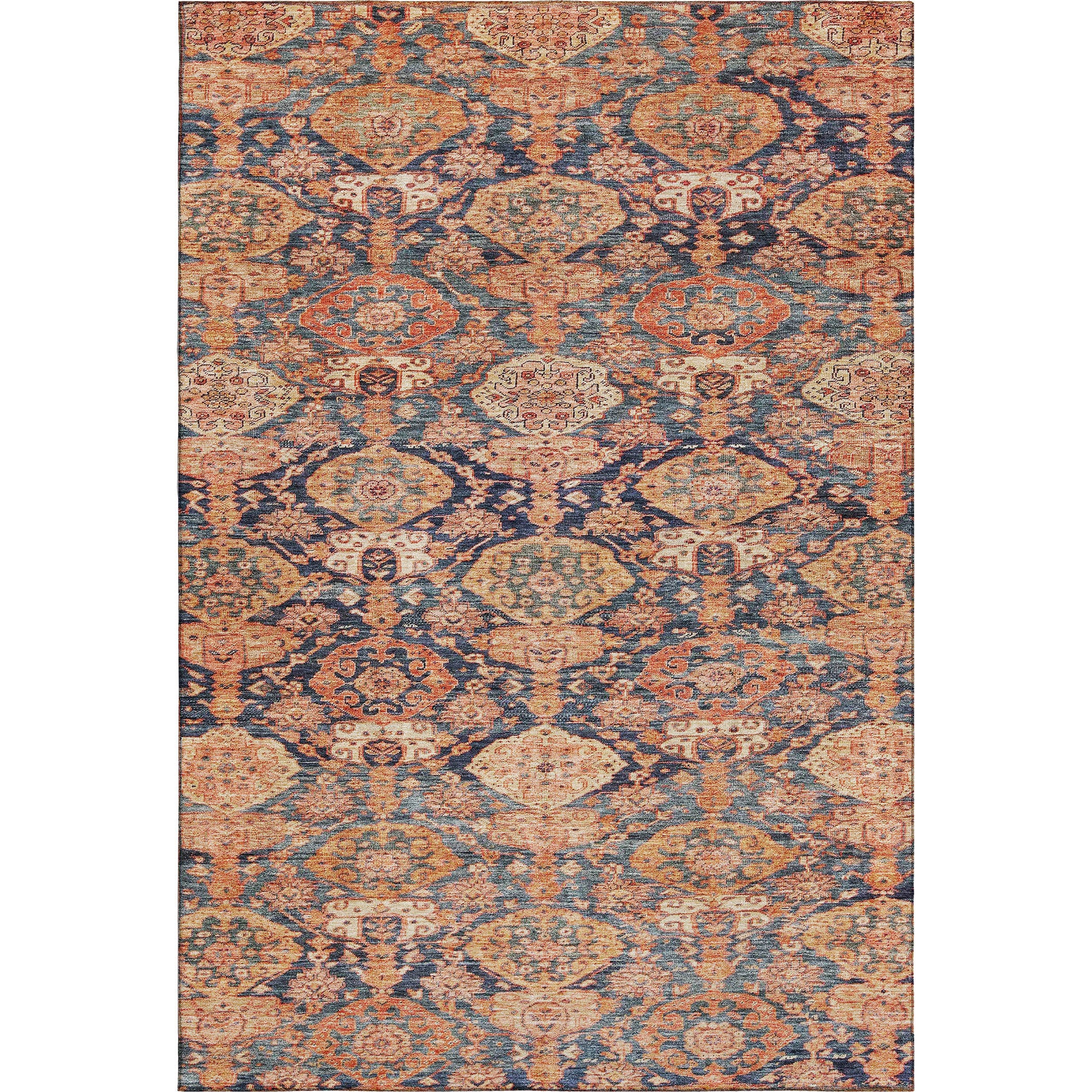 Oslo Machine Washable Transitional Terracotta Orange Rug 2'6" x 3'10" #shape_Rectangle