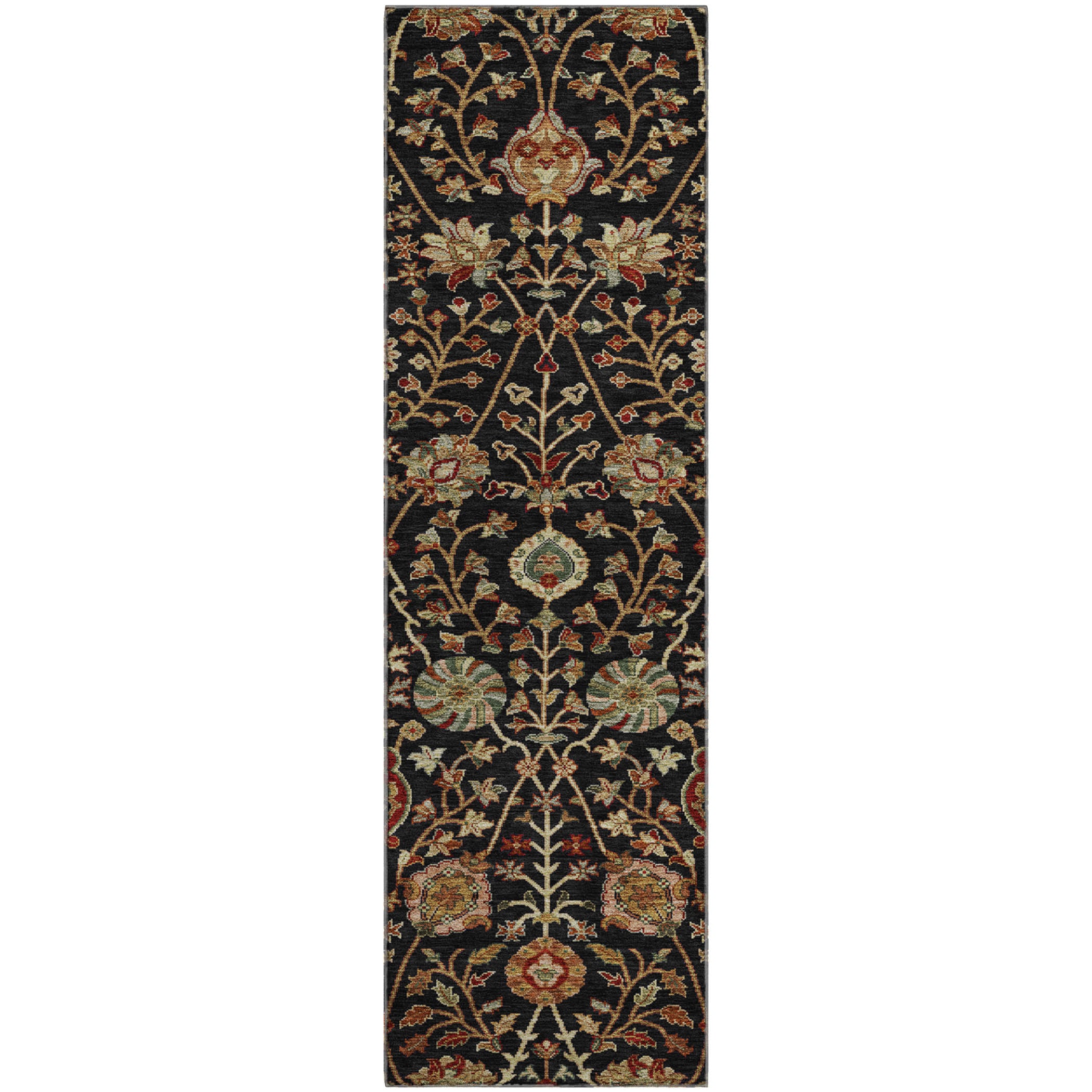 Dubrovnik Machine Washable Transitional Black Rug 2'3" x 7'6" #shape_Runner