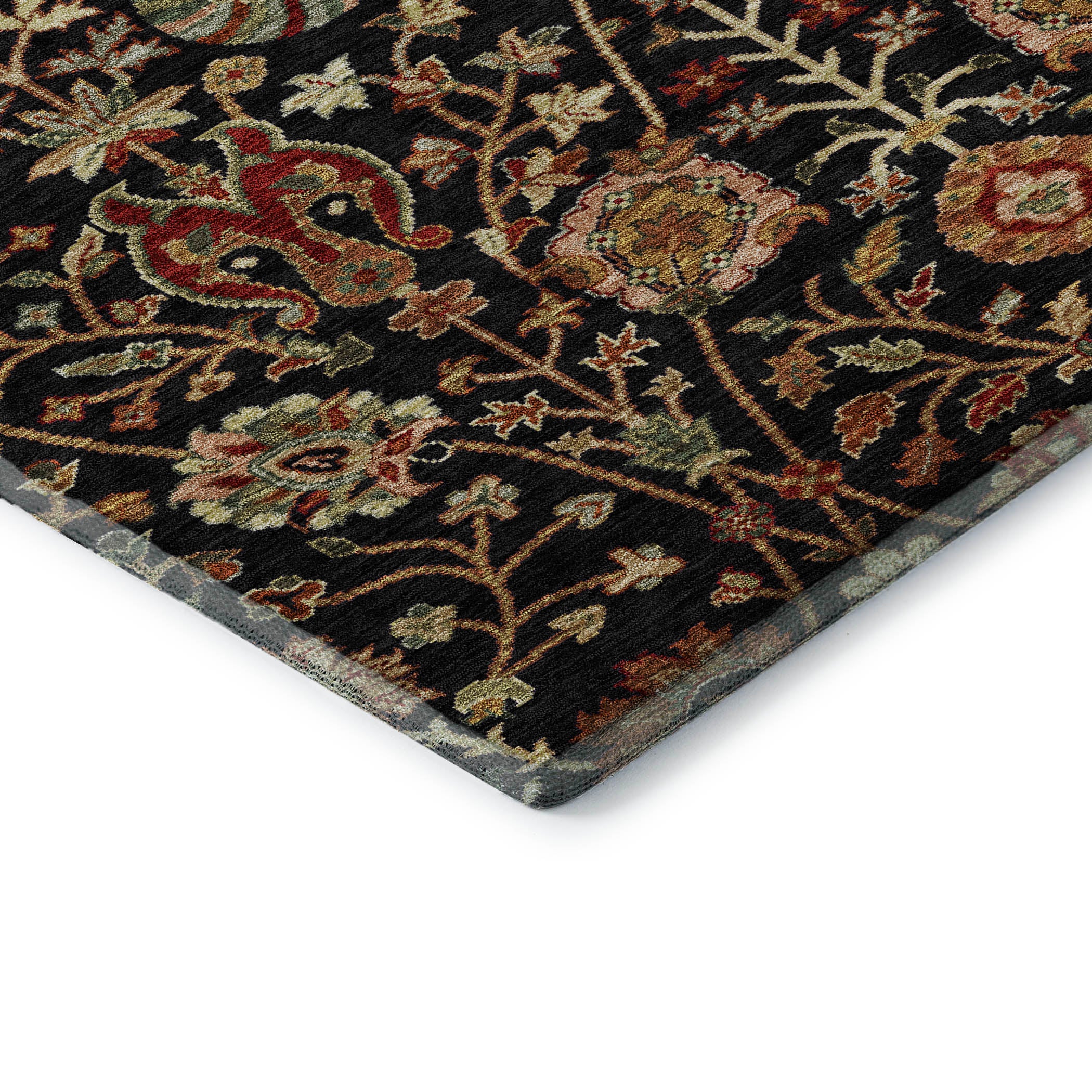 Dubrovnik Machine Washable Transitional Black Rug 1'8" x 2'6" #shape_Rectangle