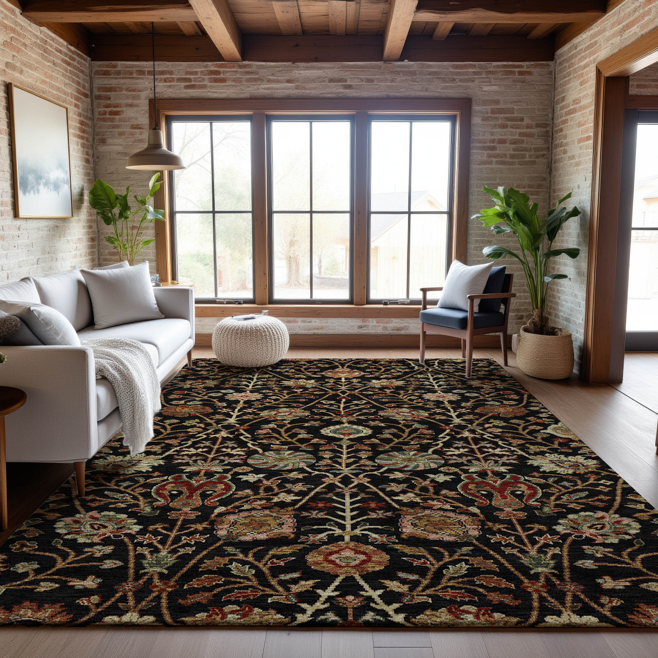 Dubrovnik Machine Washable Transitional Black Rug 2'6" x 3'10" #shape_Rectangle