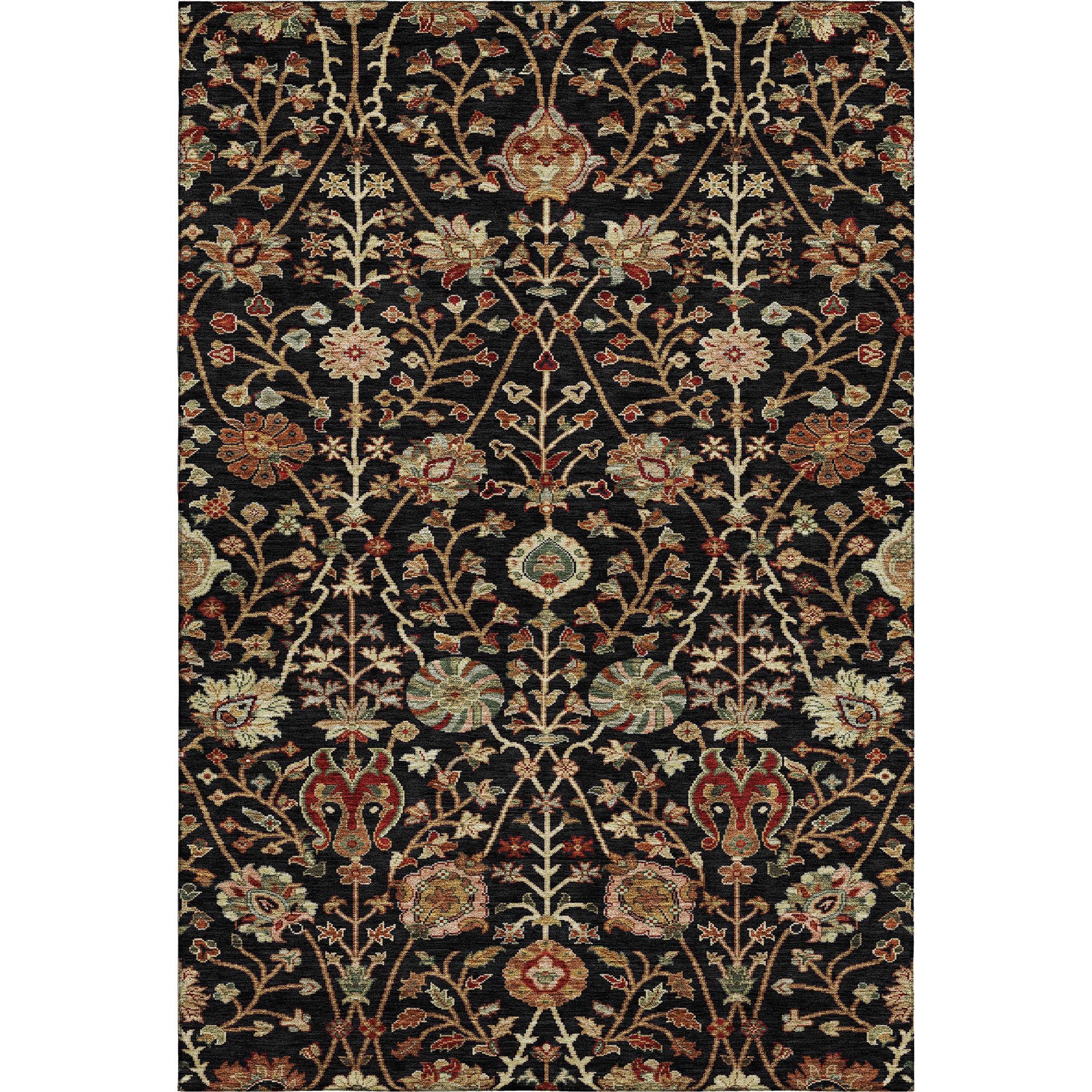 Dubrovnik Machine Washable Transitional Black Rug 2'6" x 3'10" #shape_Rectangle