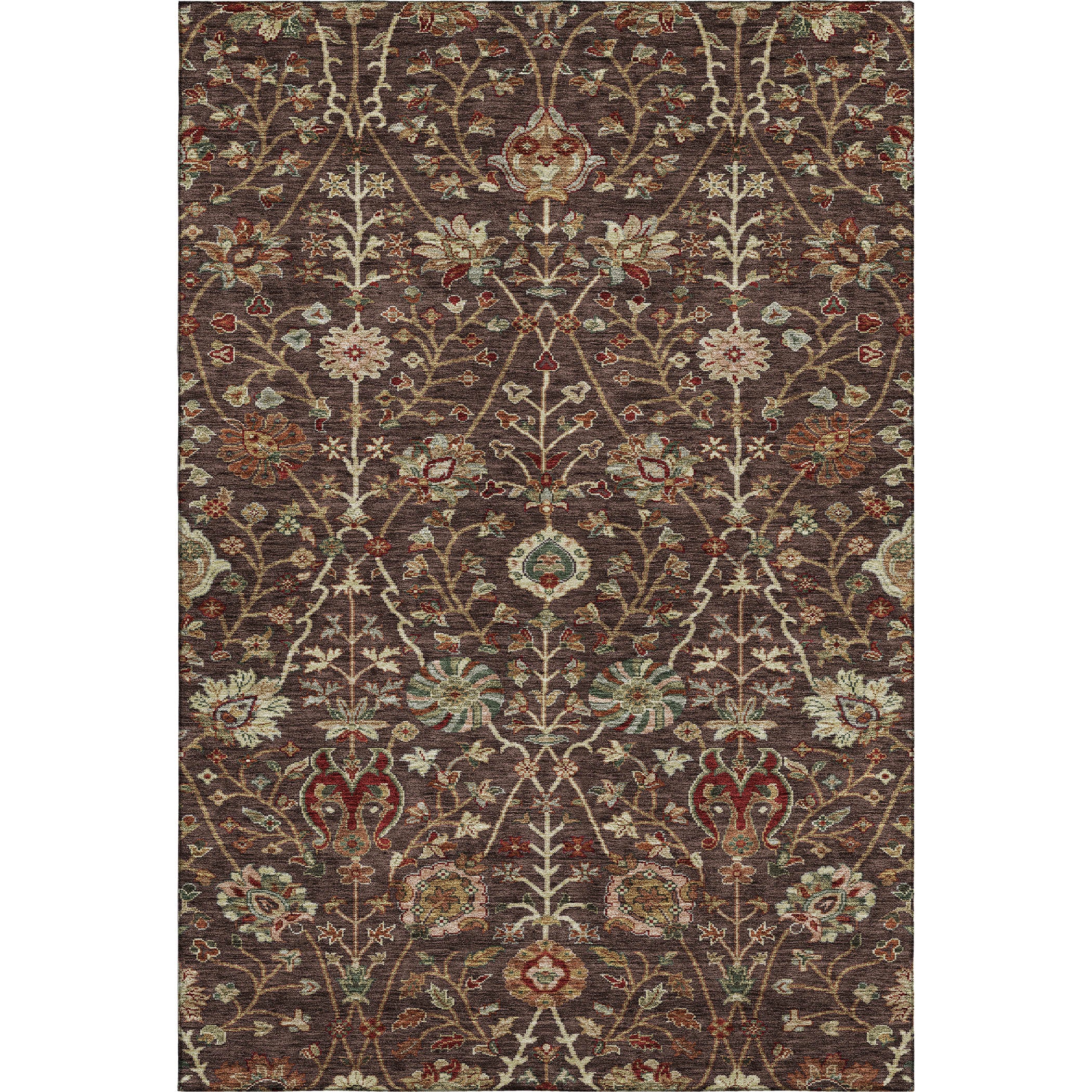 Dubrovnik Machine Washable Transitional Chocolate Brown Rug 2'6" x 3'10" #shape_Rectangle