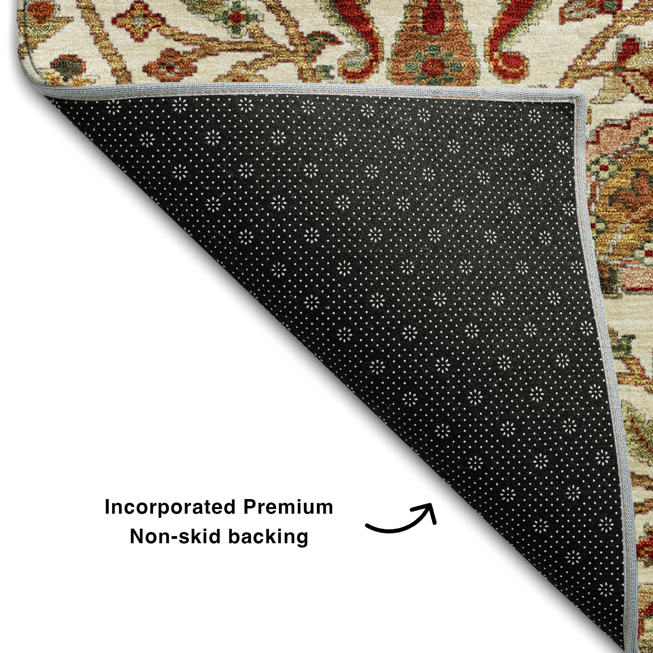 Dubrovnik Machine Washable Transitional Ivory Rug 1'8" x 2'6" #shape_Rectangle