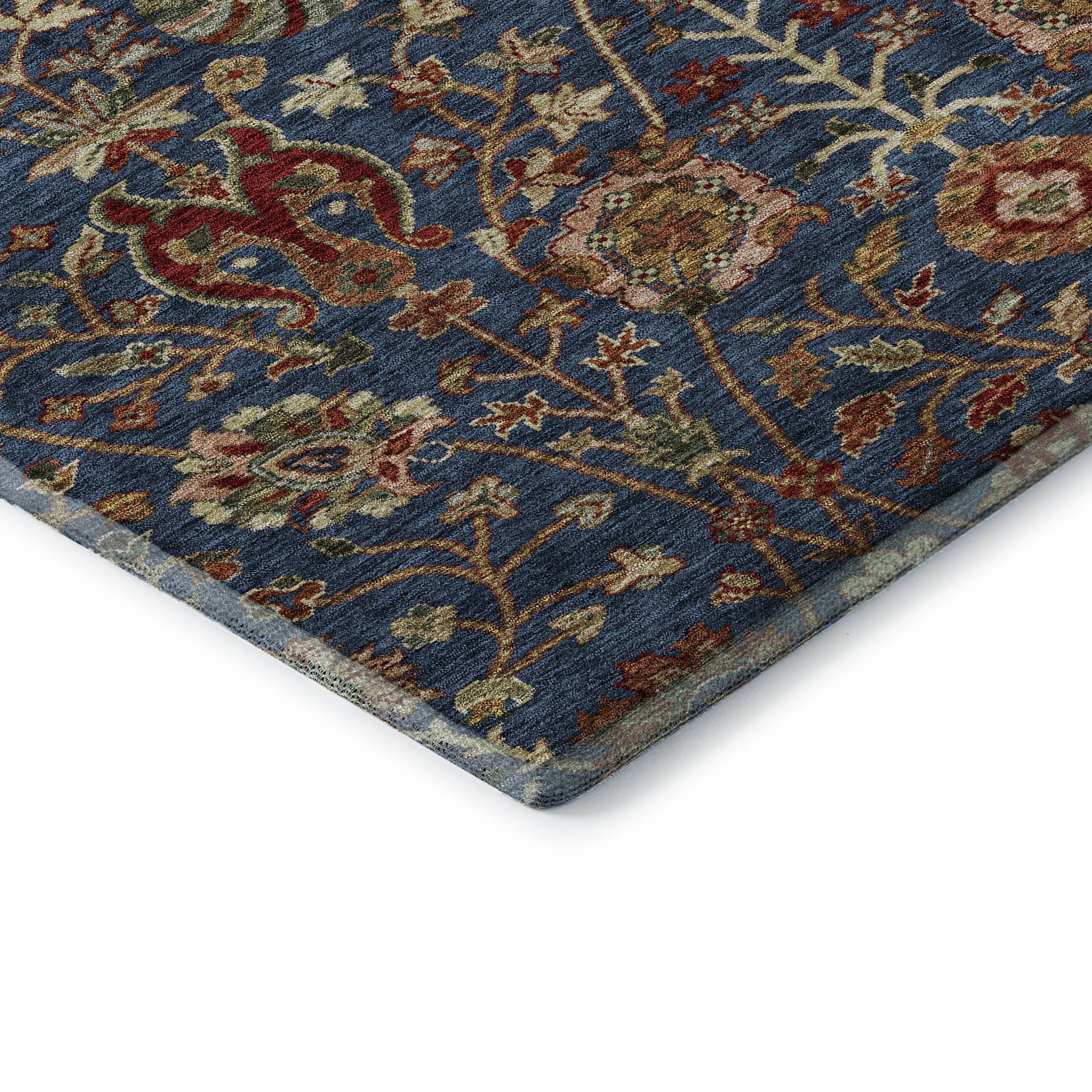 Dubrovnik Machine Washable Transitional Navy Blue Rug 1'8" x 2'6" #shape_Rectangle