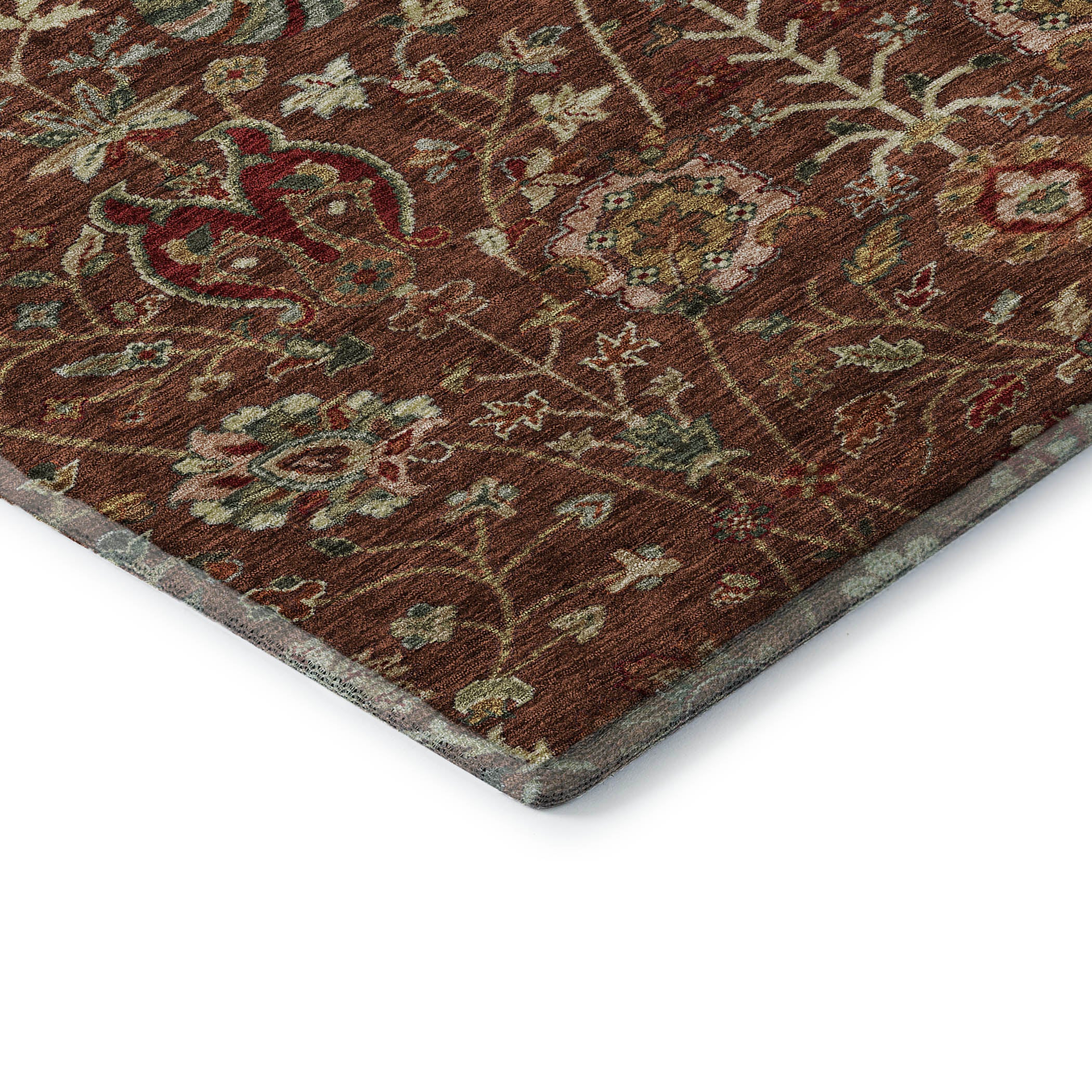 Dubrovnik Machine Washable Transitional Paprika Orange Rug 1'8" x 2'6" #shape_Rectangle