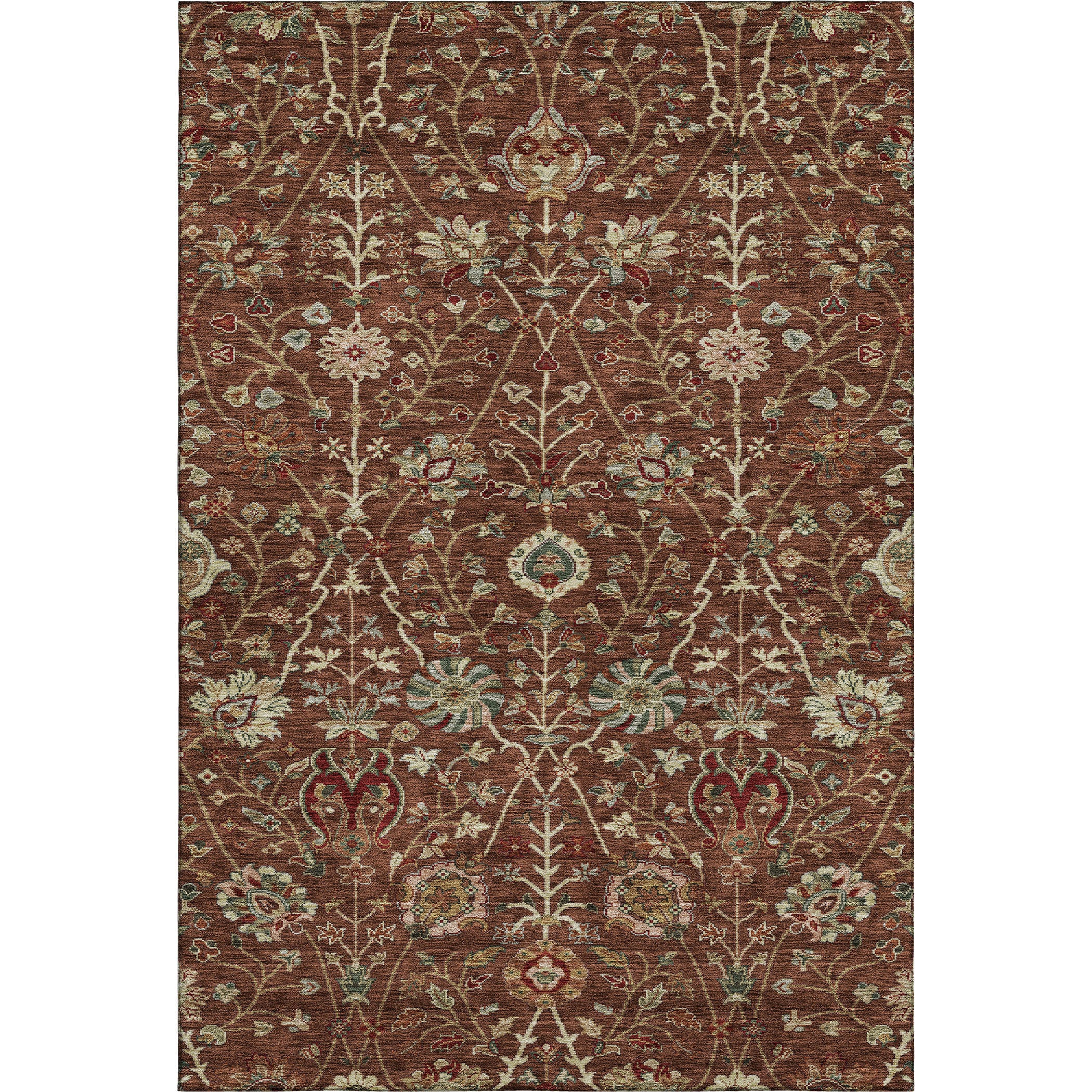 Dubrovnik Machine Washable Transitional Paprika Orange Rug 2'6" x 3'10" #shape_Rectangle