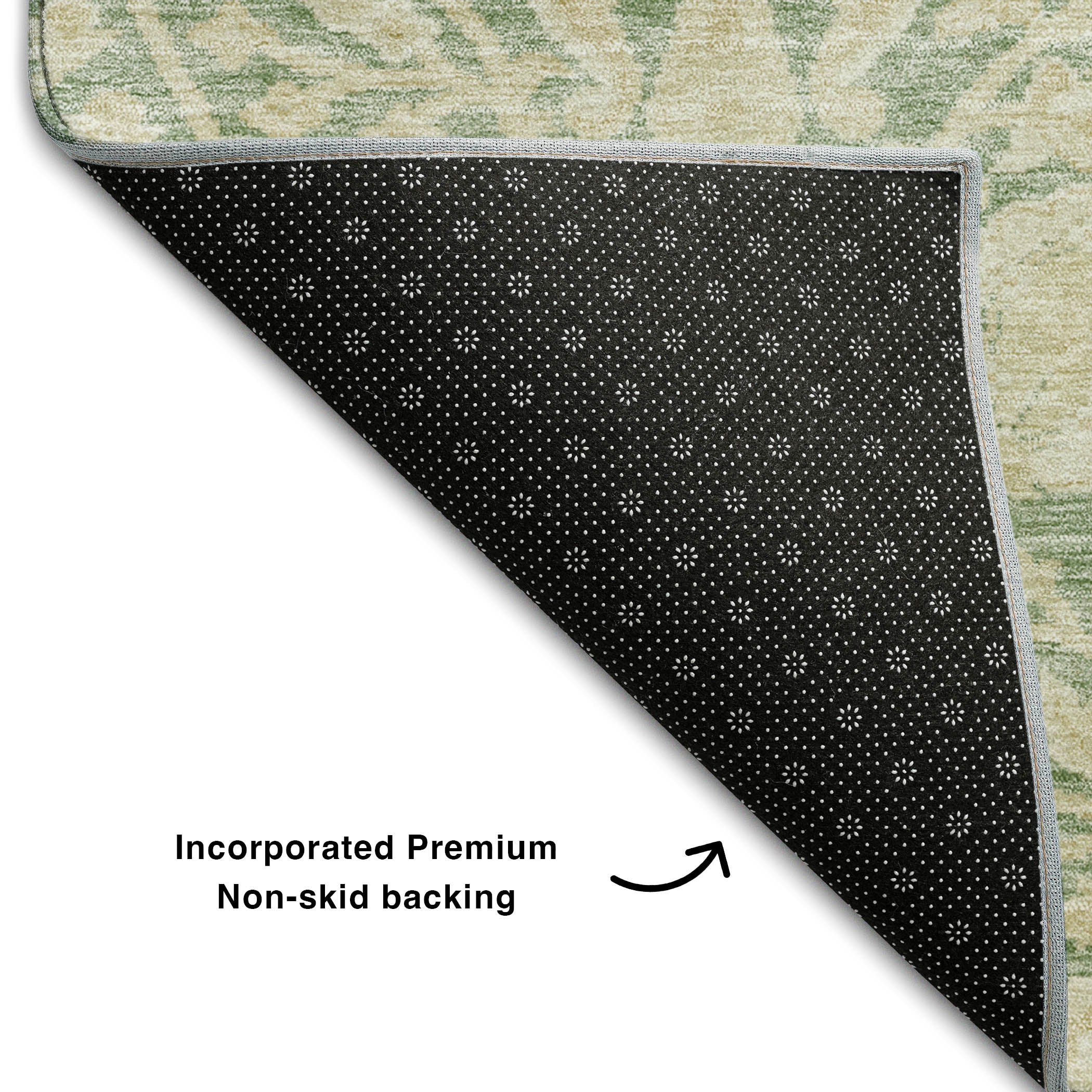 Budapest Machine Washable Transitional Aloe Green Rug 1'8" x 2'6" #shape_Rectangle