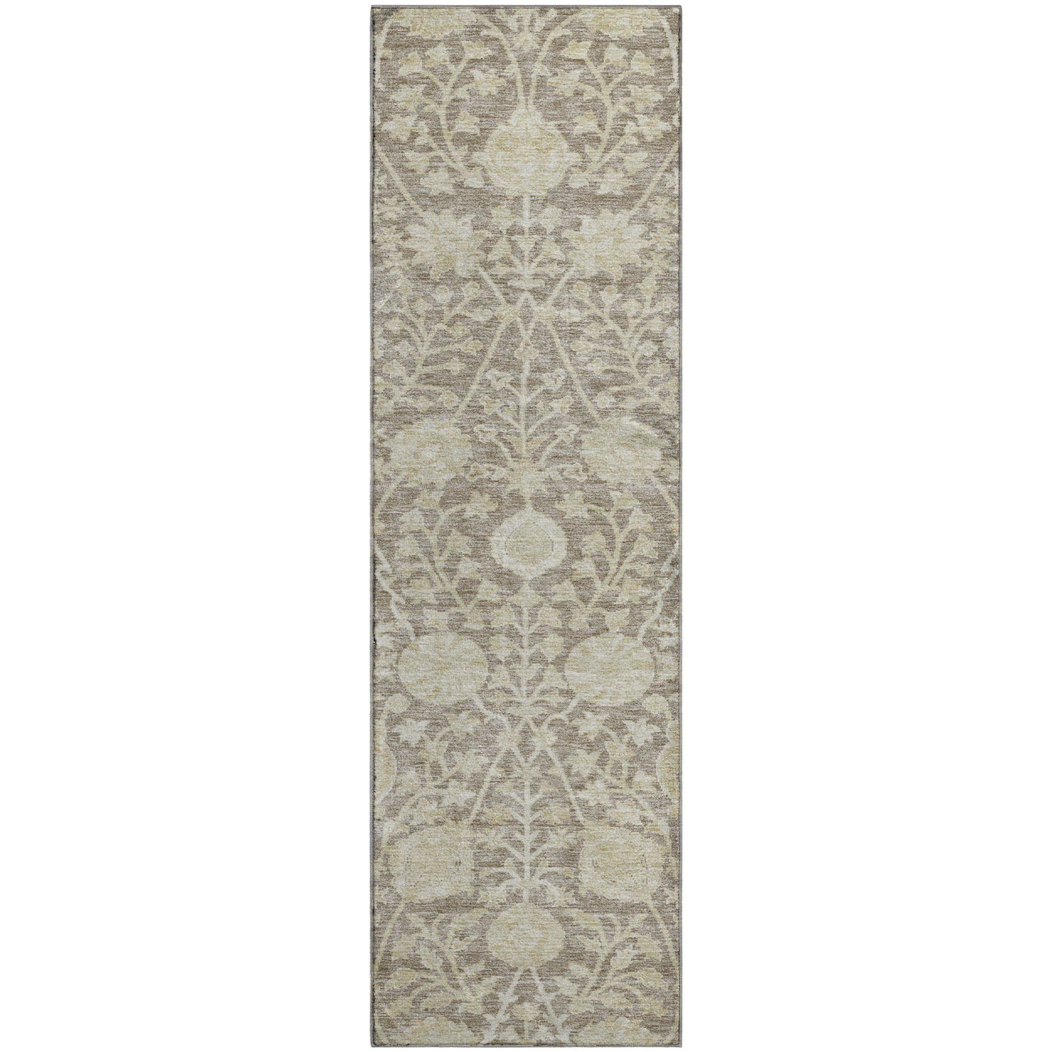 Budapest Machine Washable Transitional Mocha Brown Rug 2'3" x 7'6" #shape_Runner