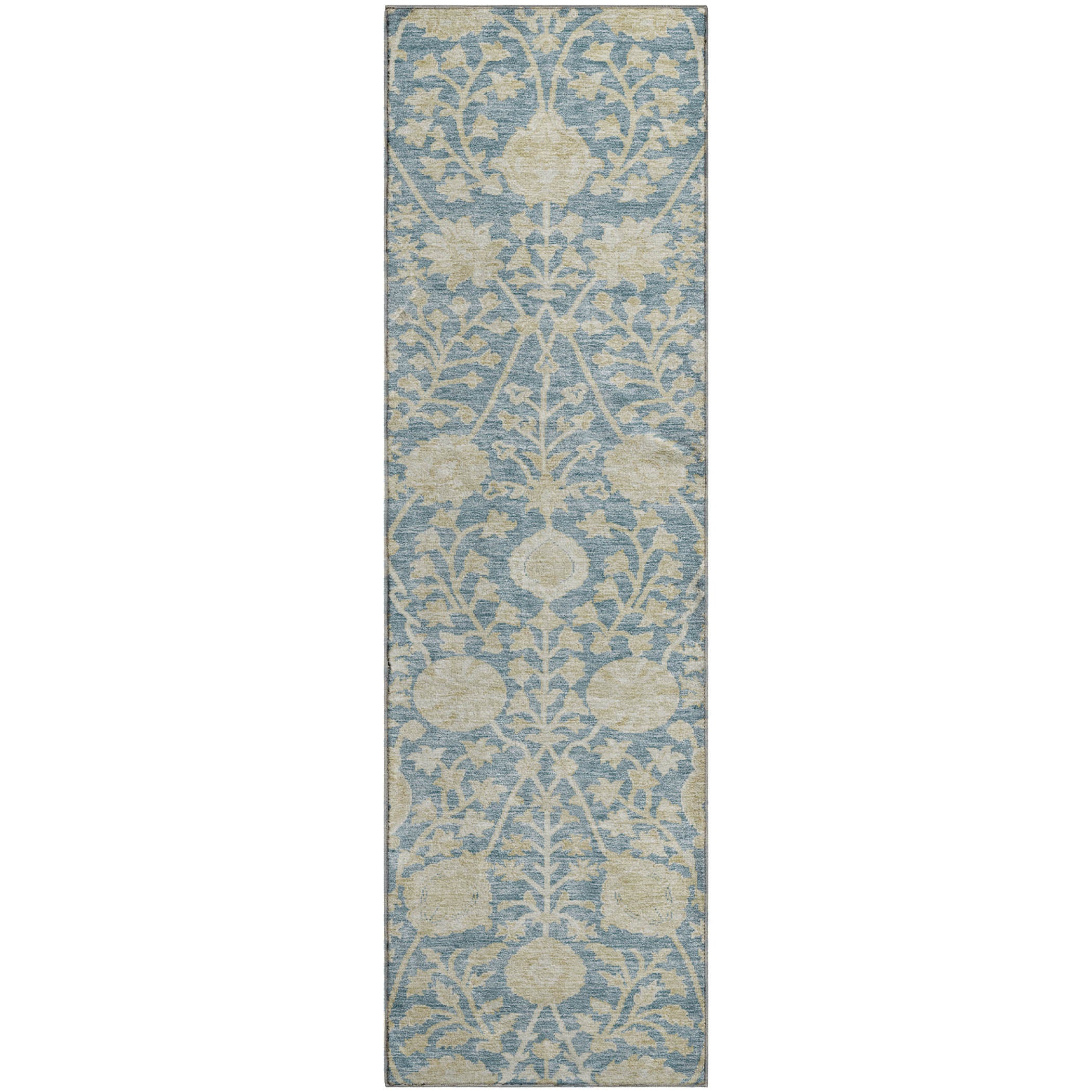 Budapest Machine Washable Transitional Sky Blue Rug 2'3" x 7'6" #shape_Runner