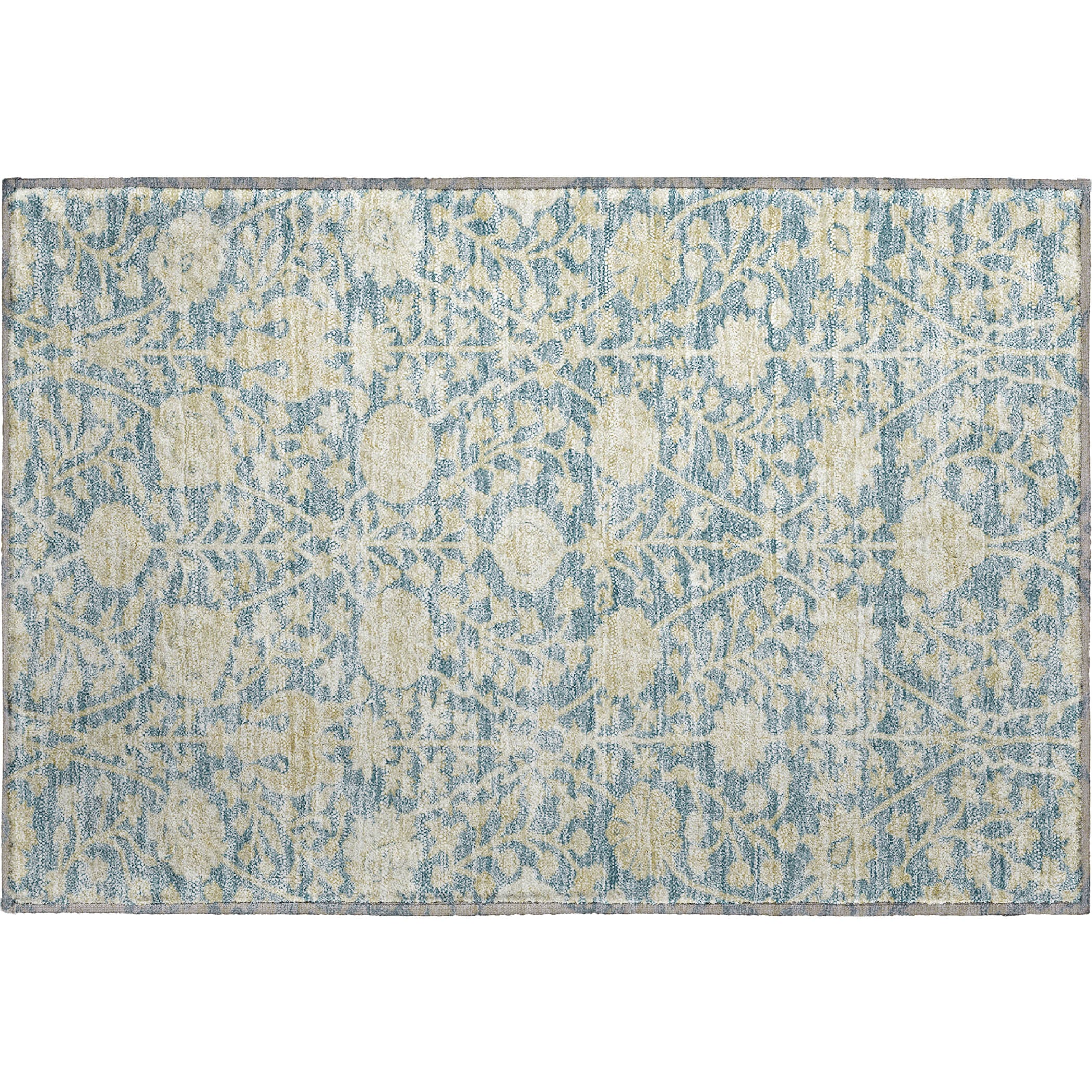 Budapest Machine Washable Transitional Sky Blue Rug 1'8" x 2'6" #shape_Rectangle