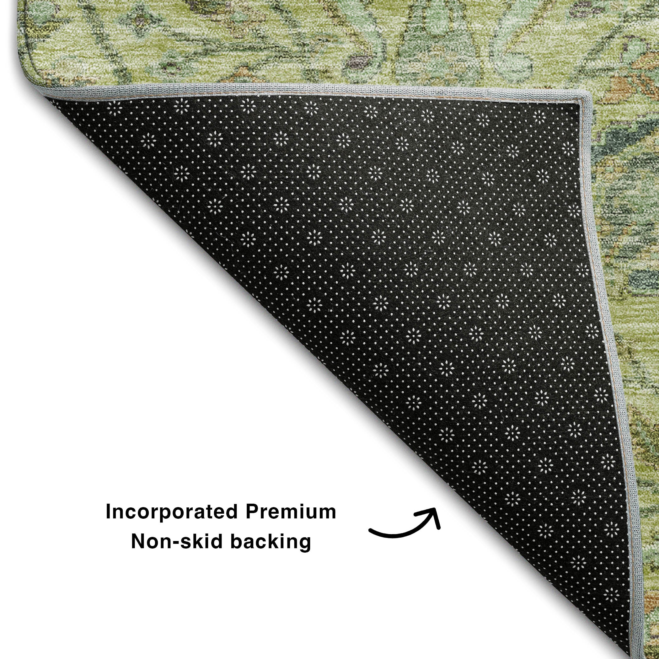 Bangkok Machine Washable Transitional Mint Green Rug 1'8" x 2'6" #shape_Rectangle