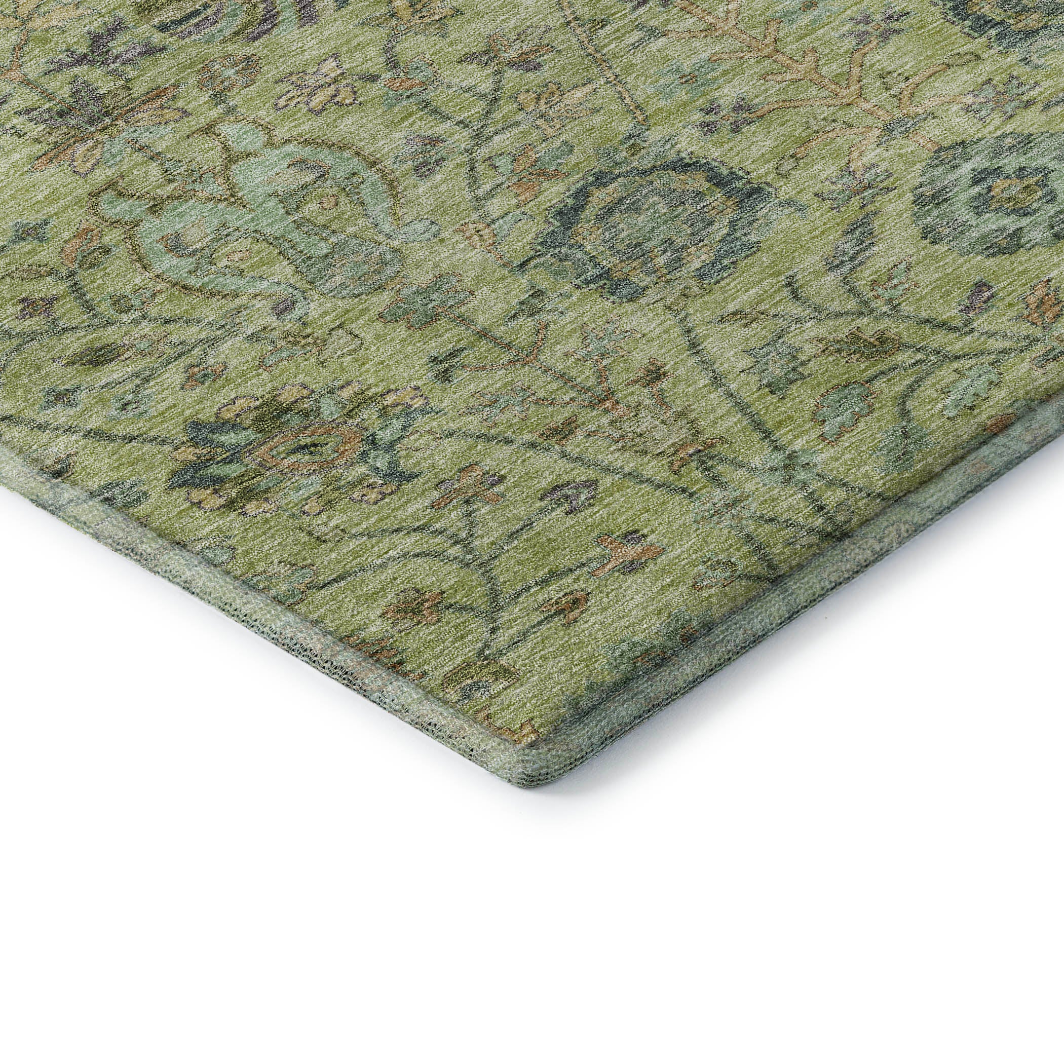 Bangkok Machine Washable Transitional Mint Green Rug 1'8" x 2'6" #shape_Rectangle