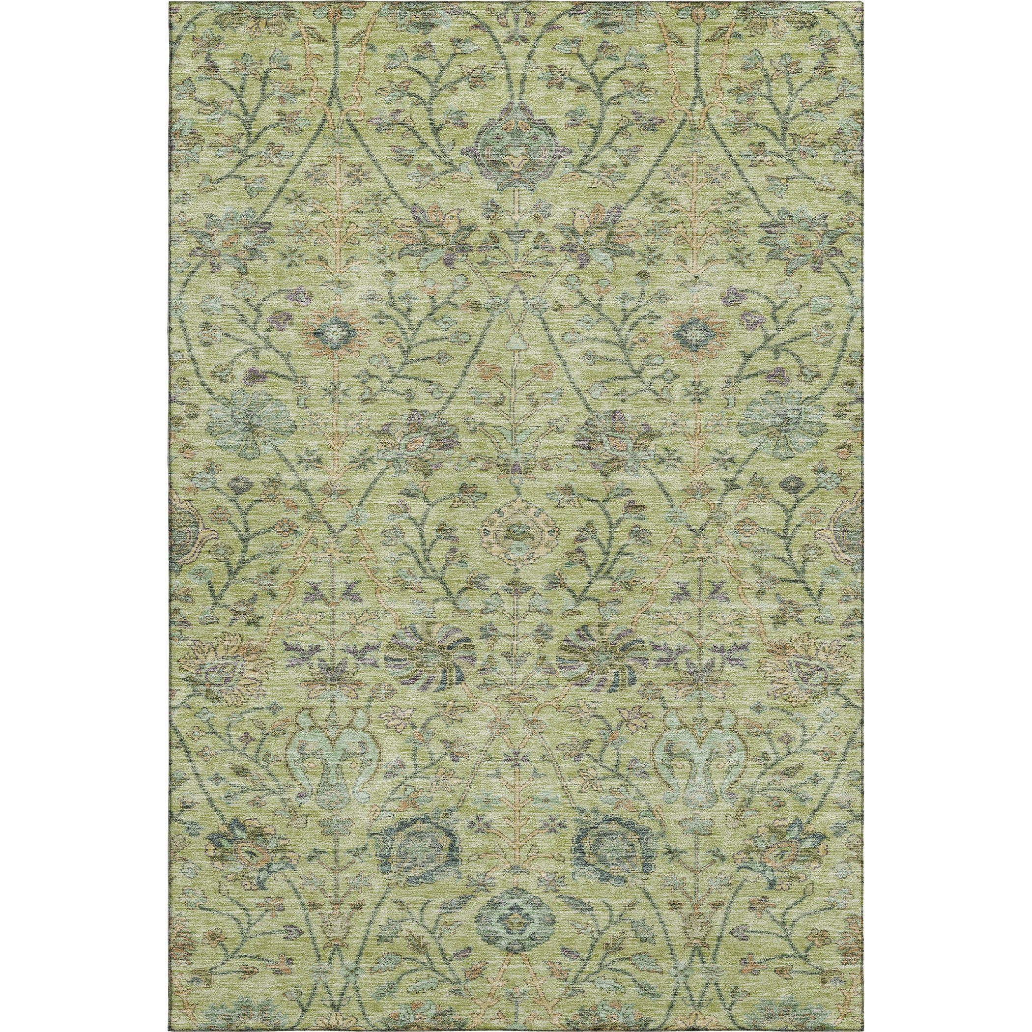 Bangkok Machine Washable Transitional Mint Green Rug 2'6" x 3'10" #shape_Rectangle