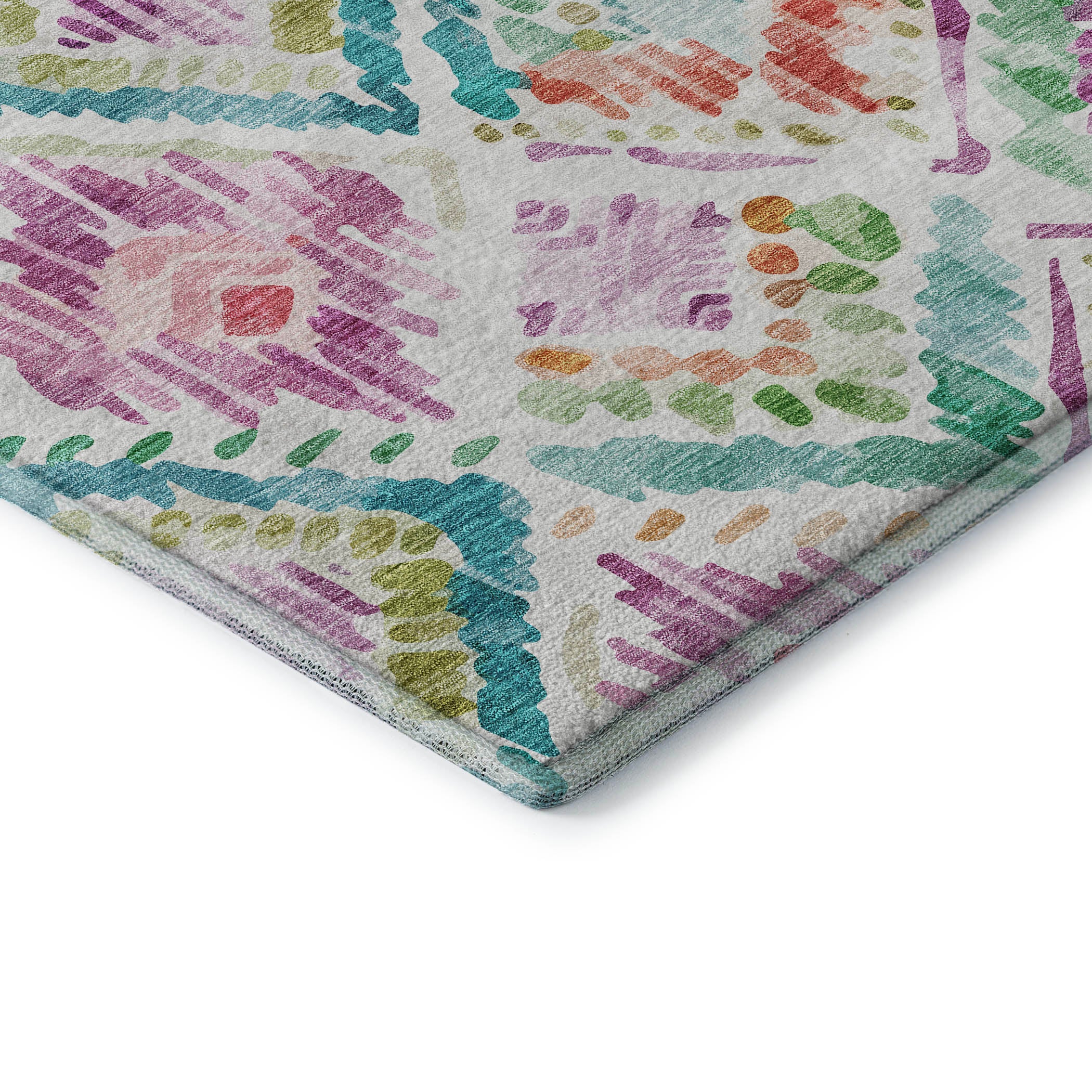 Sarajevo Machine Washable Transitional Teal Rug 1'8" x 2'6" #shape_Rectangle