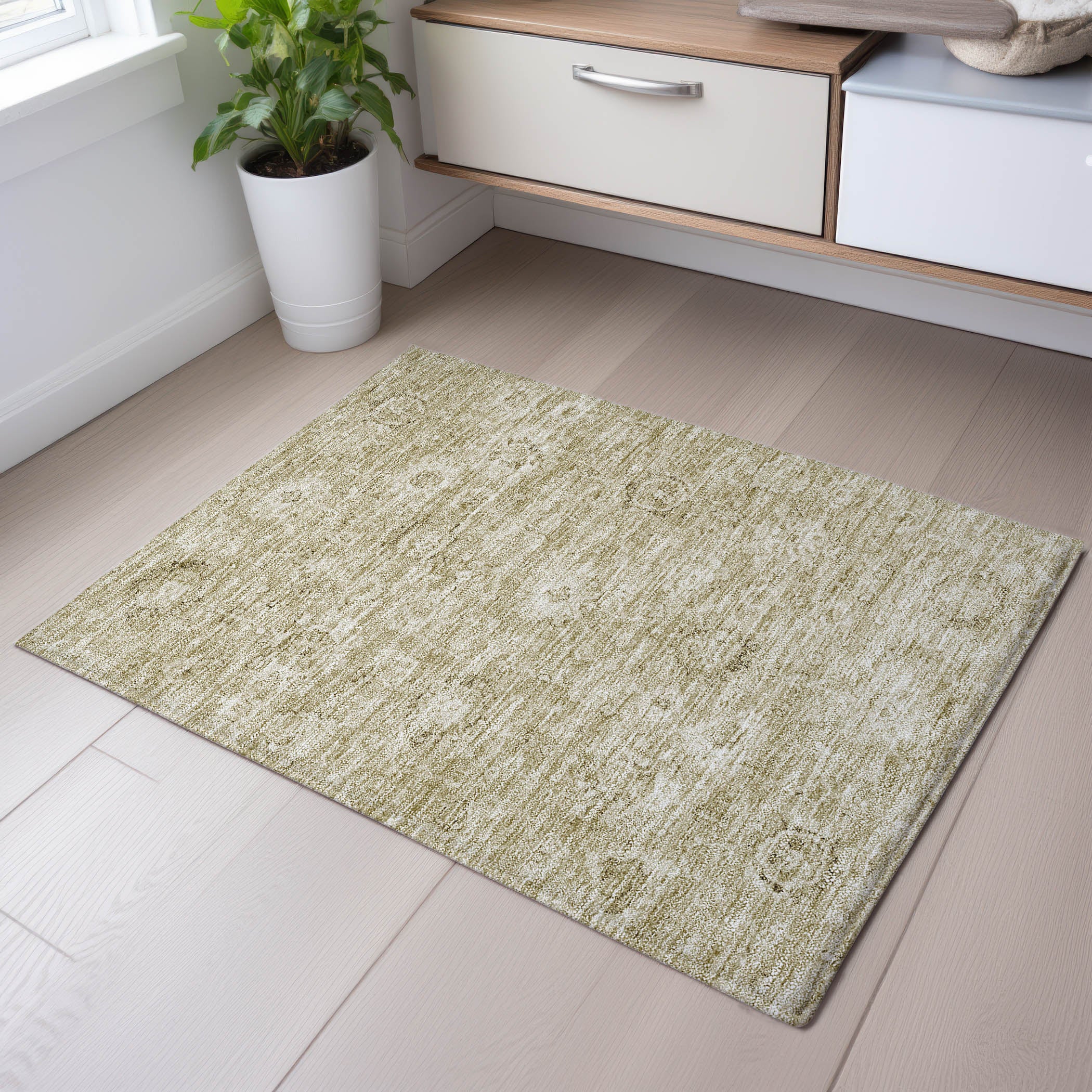 Sarajevo Machine Washable Transitional Beige Brown Rug 1'8" x 2'6" #shape_Rectangle