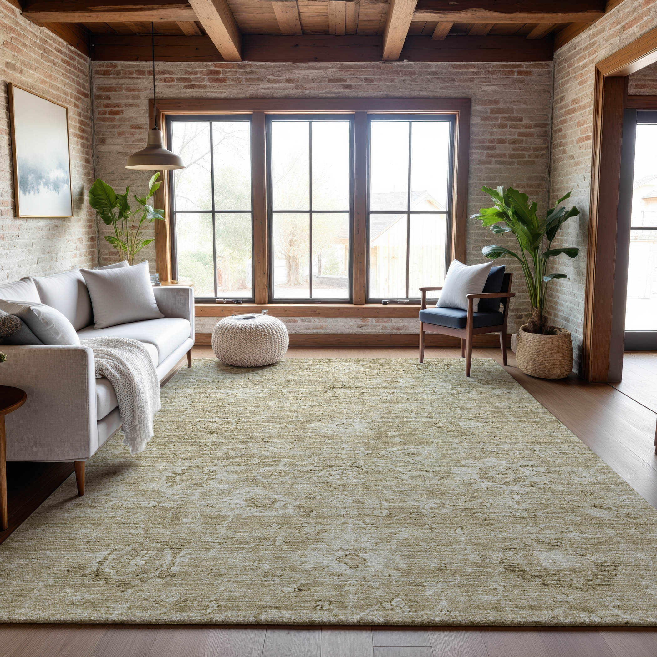Sarajevo Machine Washable Transitional Beige Brown Rug 2'6" x 3'10" #shape_Rectangle