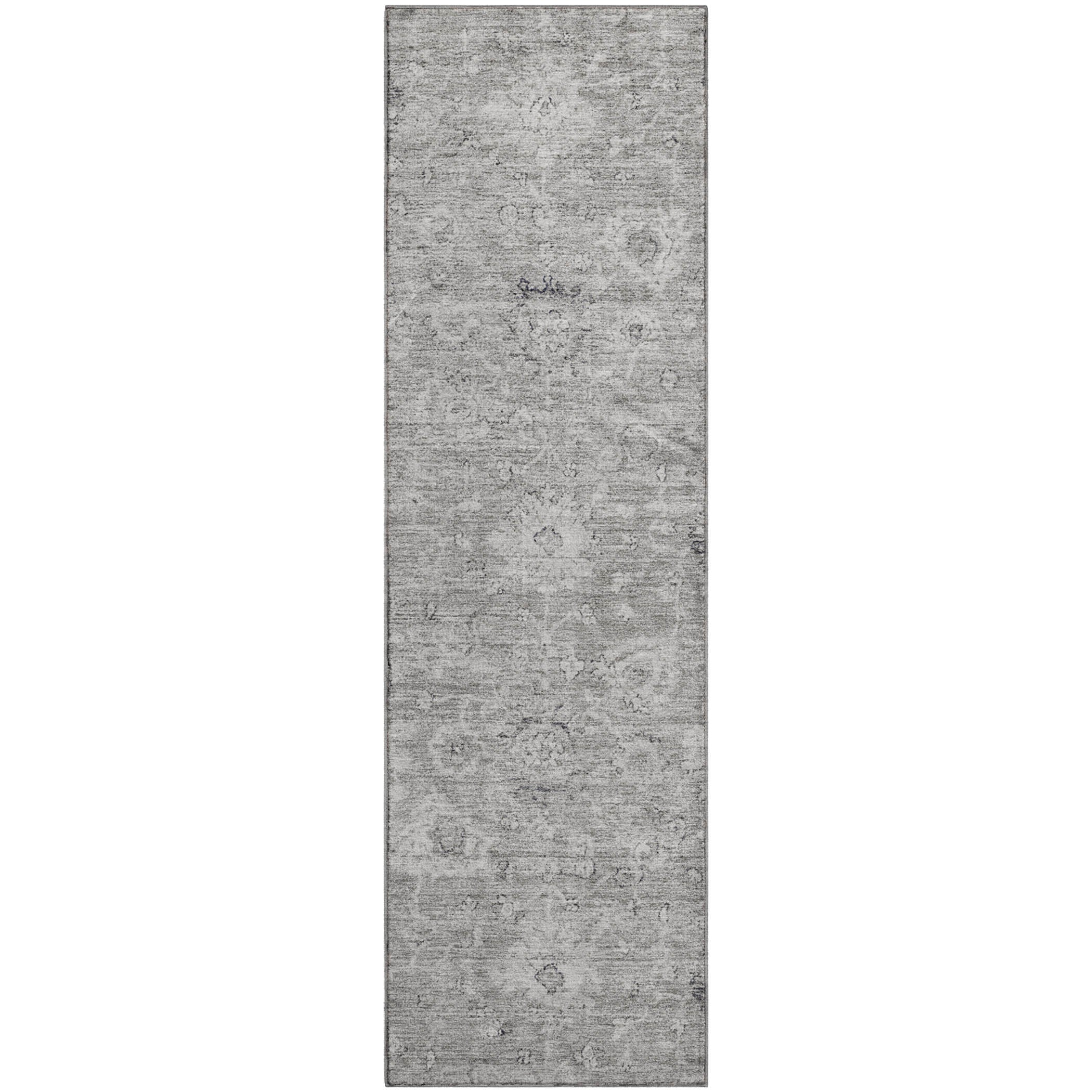 Sarajevo Machine Washable Transitional Gray Rug 2'3" x 7'6" #shape_Runner