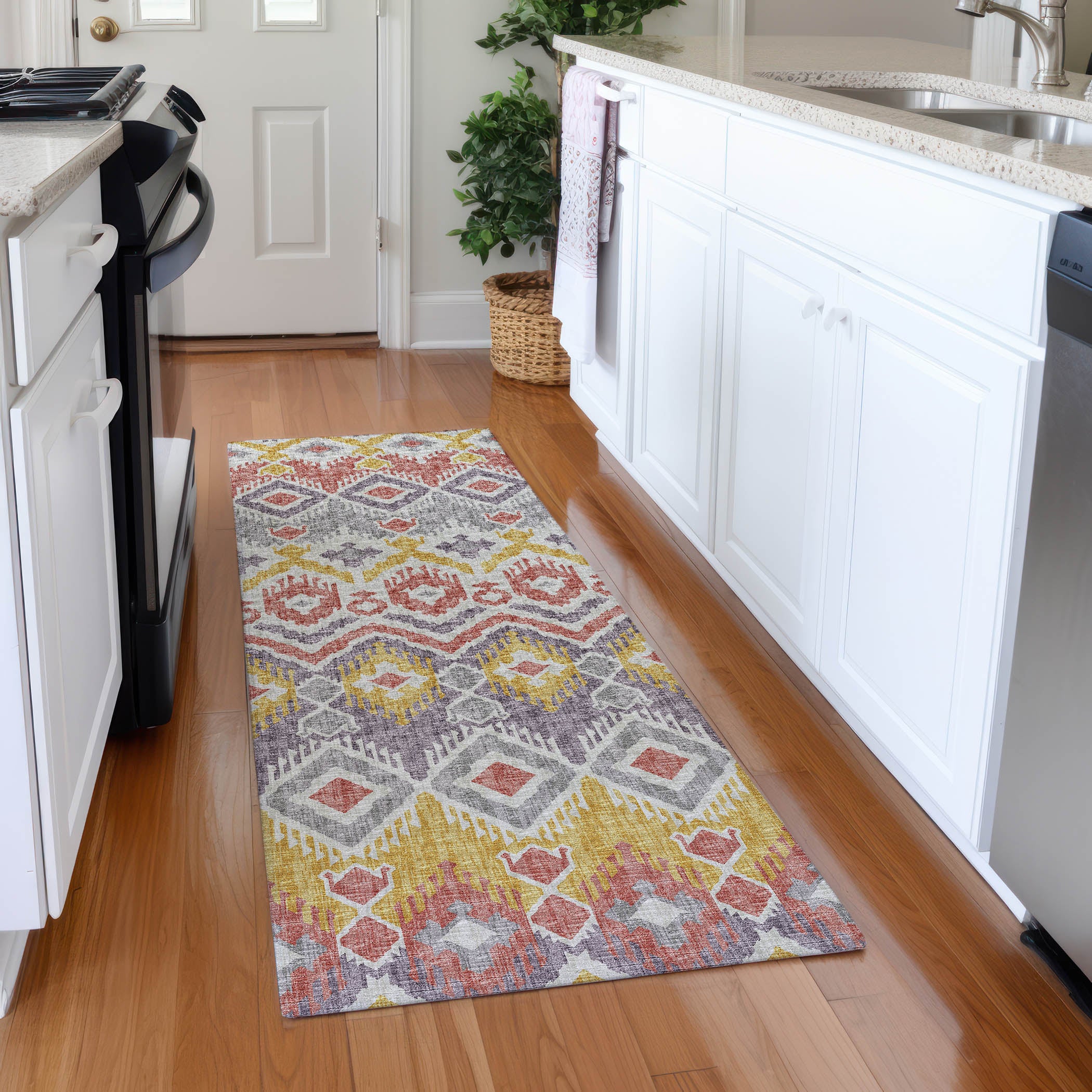Sintra Machine Washable Transitional Purple Rug 2'3" x 7'6" #shape_Runner