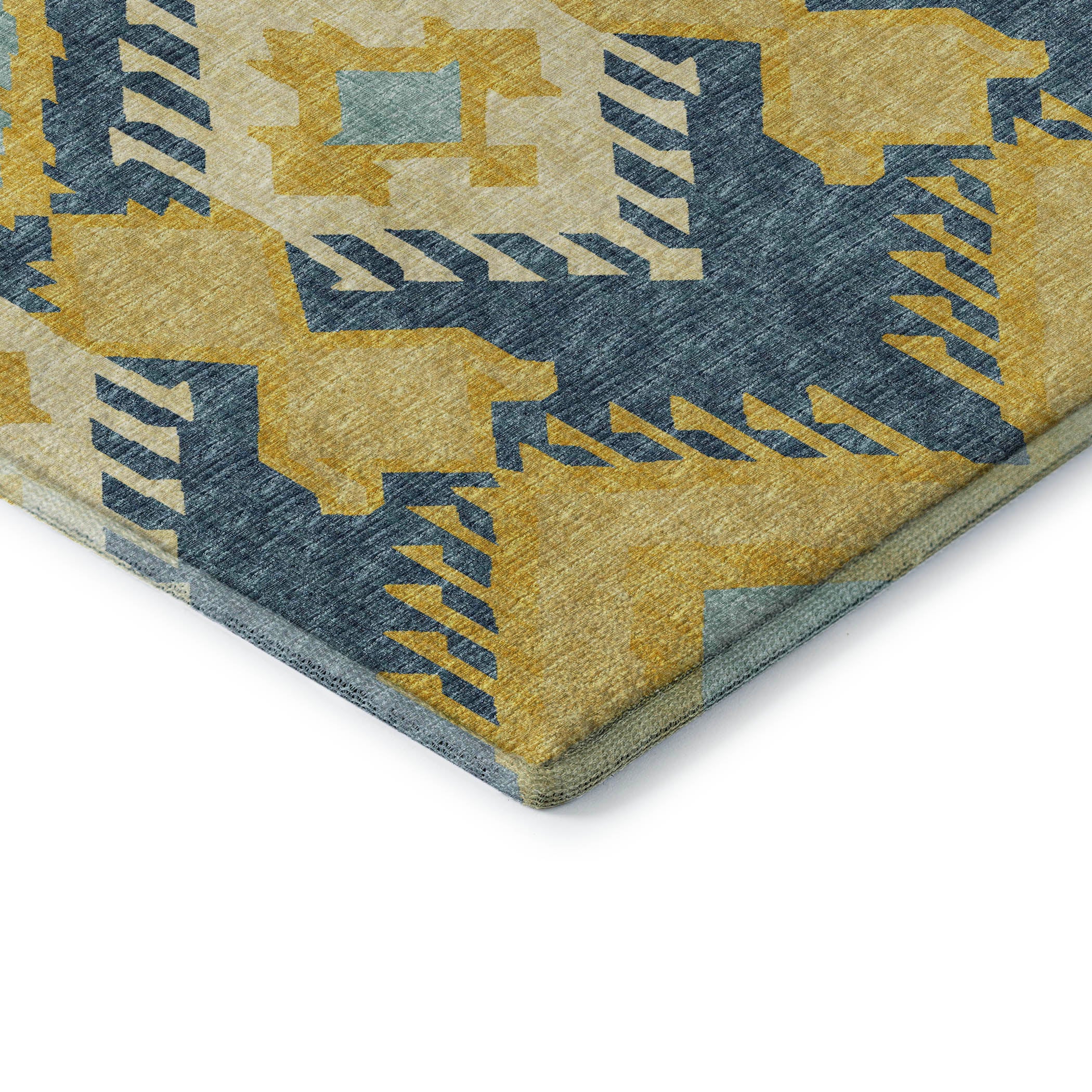 Sintra Machine Washable Transitional Yellow Rug 1'8" x 2'6" #shape_Rectangle
