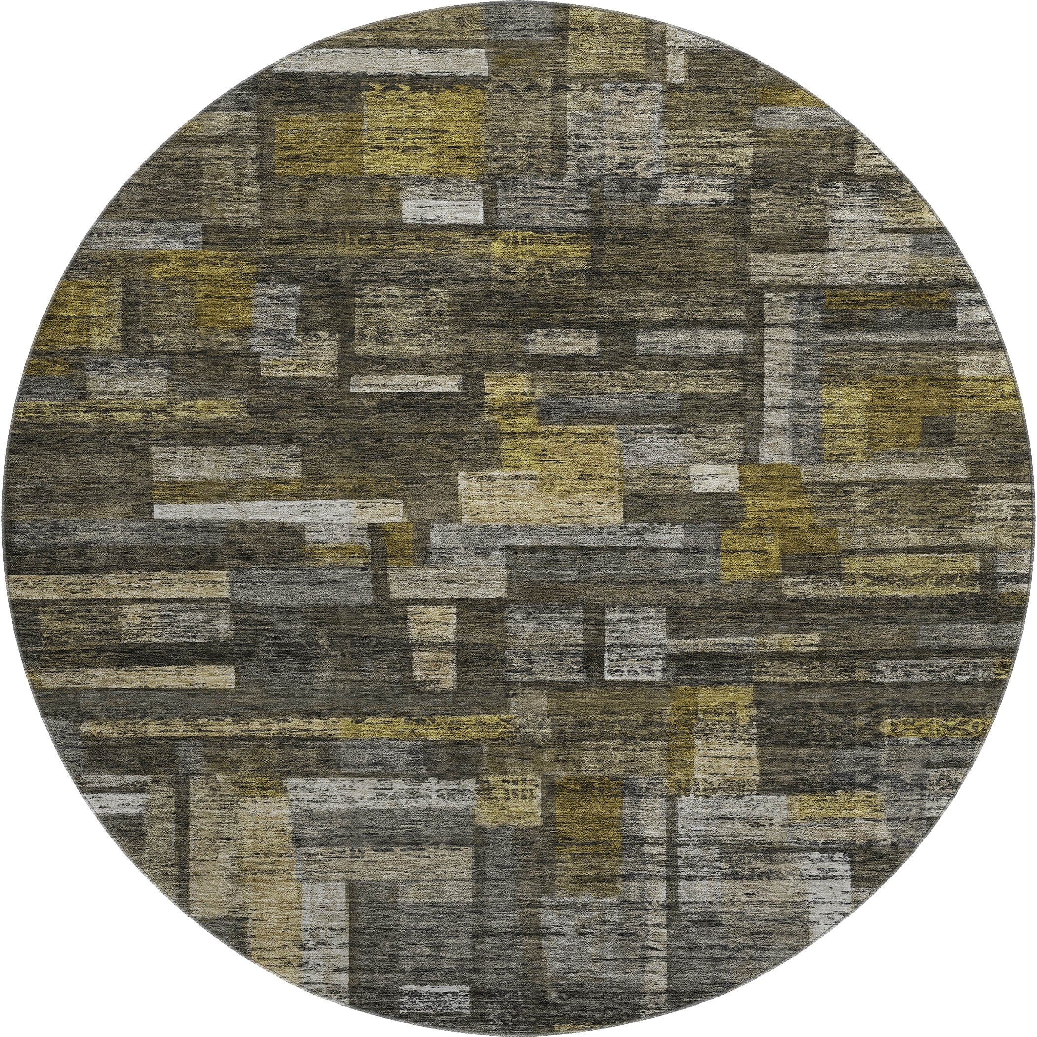 Sintra Machine Washable Transitional Charcoal Gray Rug 8' x 8' #shape_Round