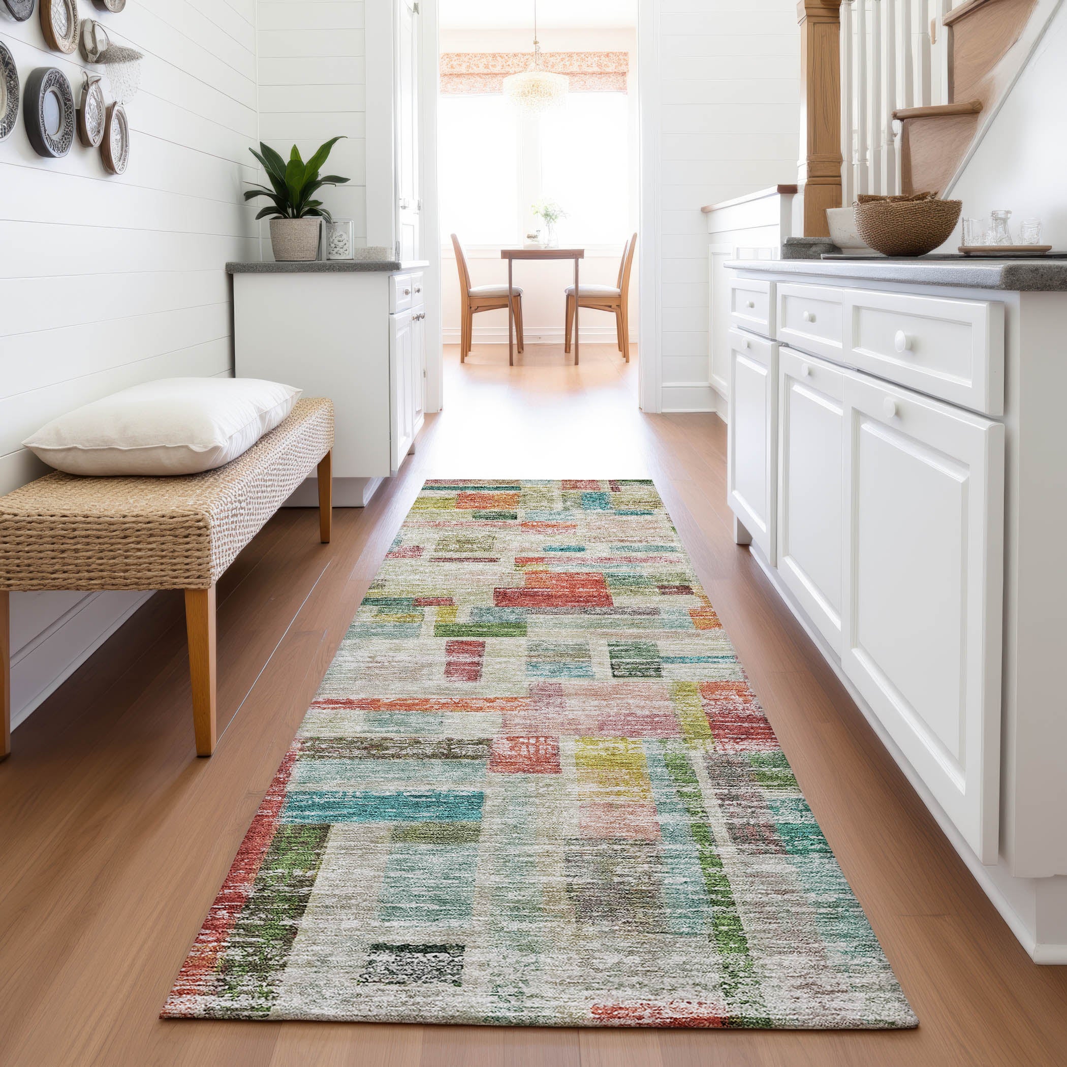 Sintra Machine Washable Transitional Paprika Orange Rug 2'3" x 7'6" #shape_Runner