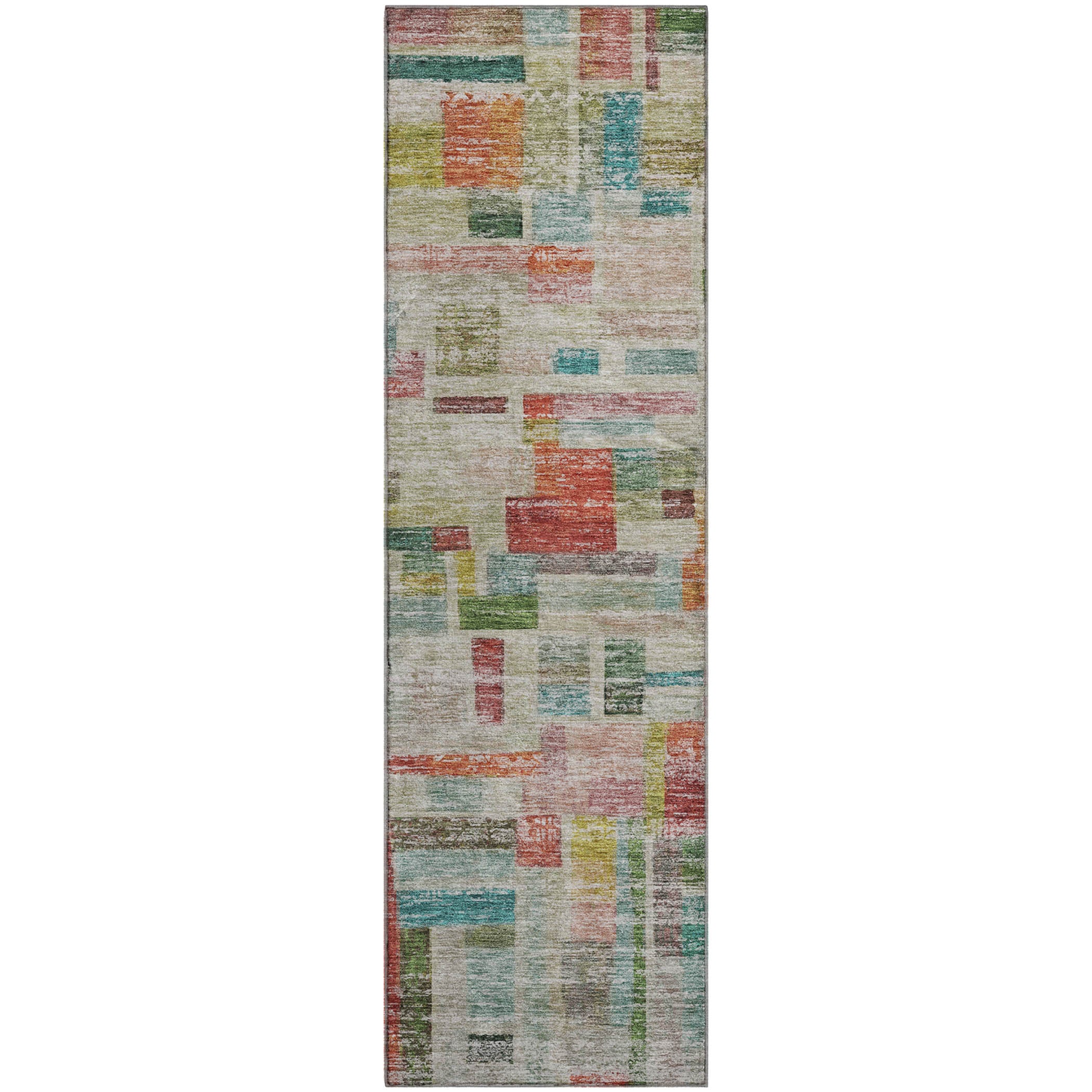 Sintra Machine Washable Transitional Paprika Orange Rug 2'3" x 7'6" #shape_Runner