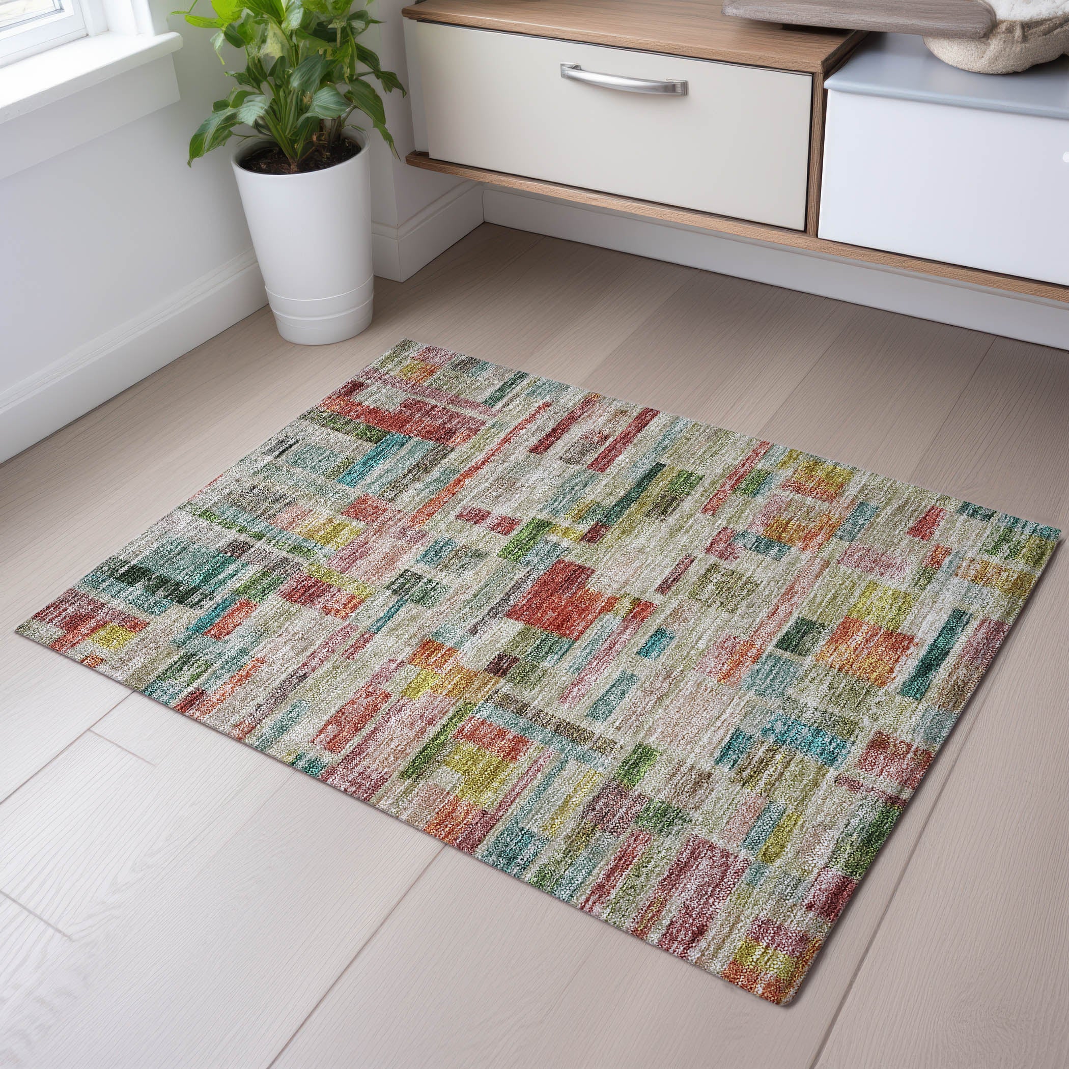 Sintra Machine Washable Transitional Paprika Orange Rug 1'8" x 2'6" #shape_Rectangle