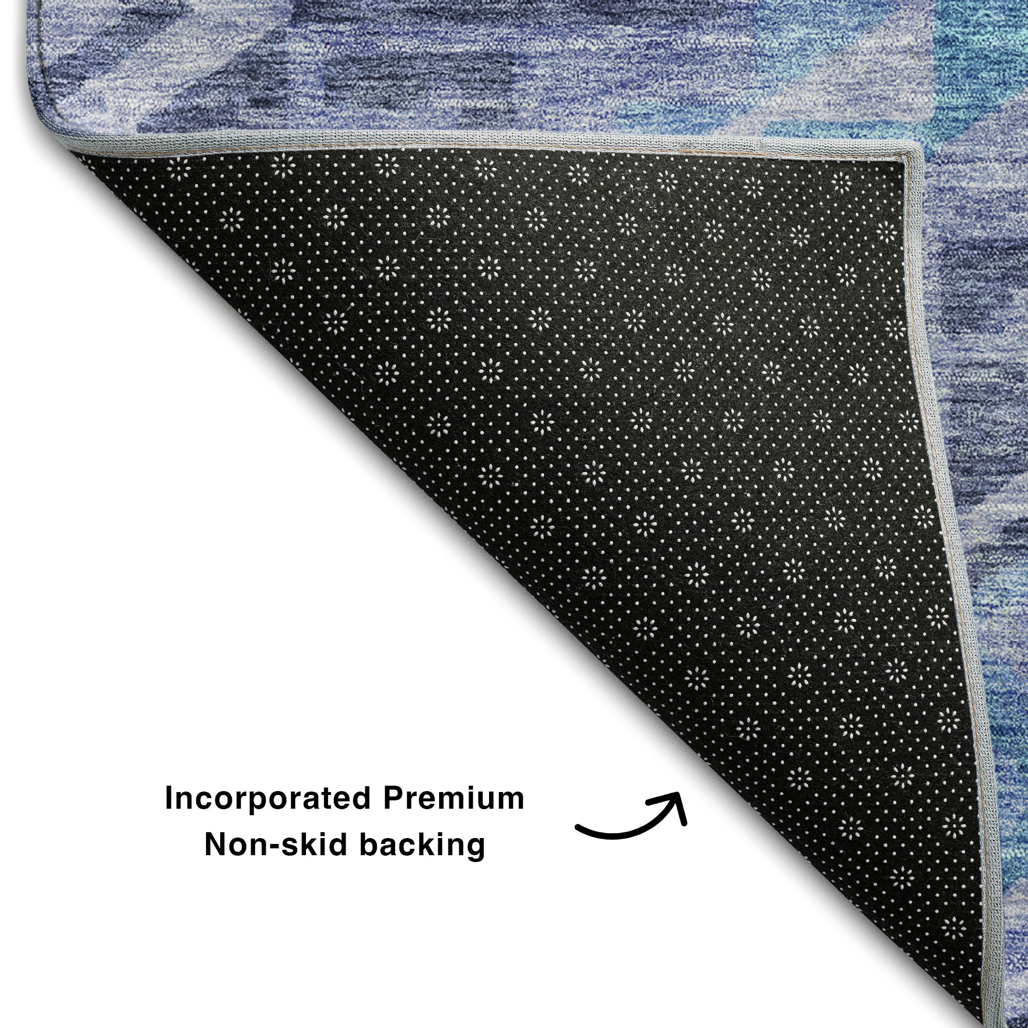 Sarajevo Machine Washable Transitional Navy Blue Rug 1'8" x 2'6" #shape_Rectangle