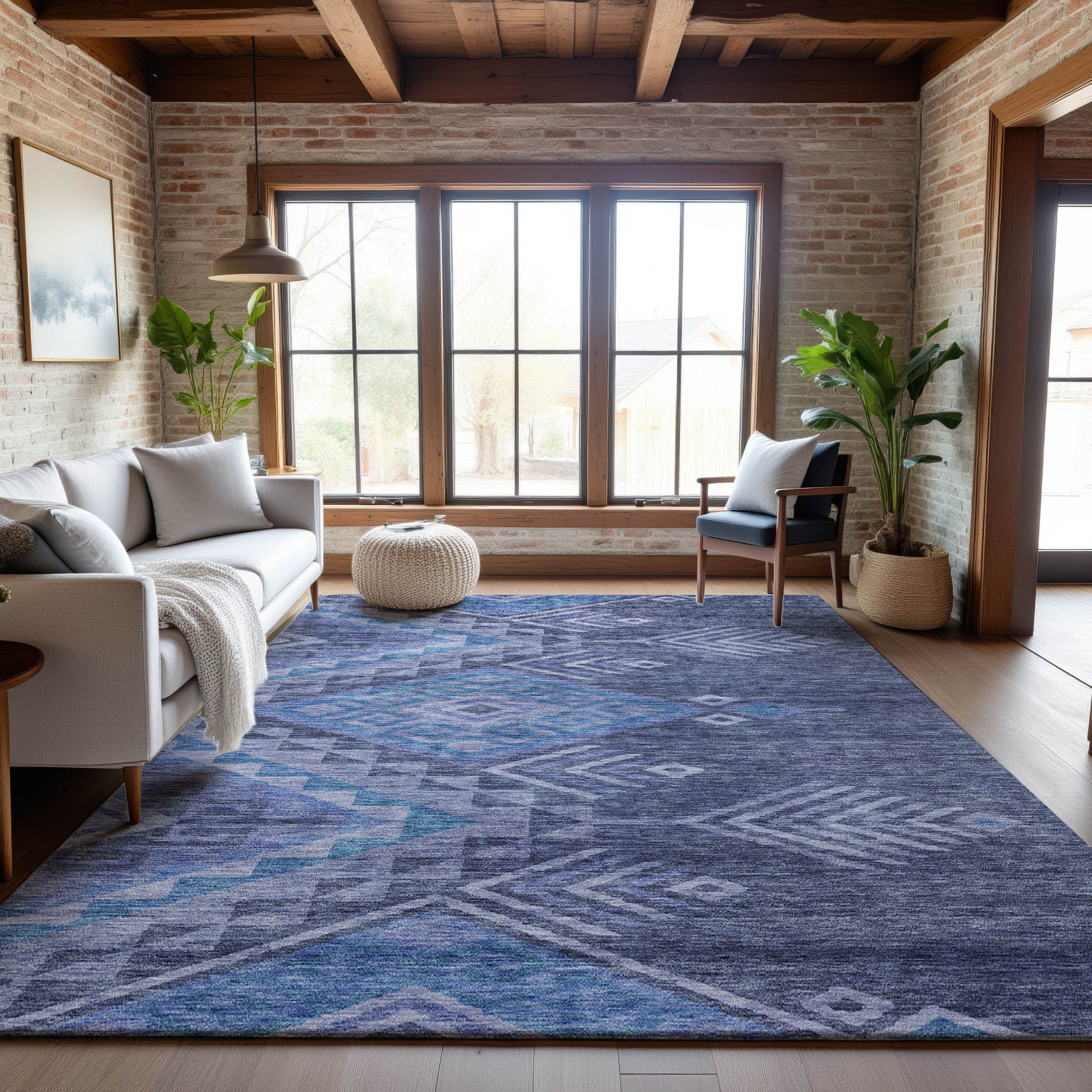 Sarajevo Machine Washable Transitional Navy Blue Rug 2'6" x 3'10" #shape_Rectangle