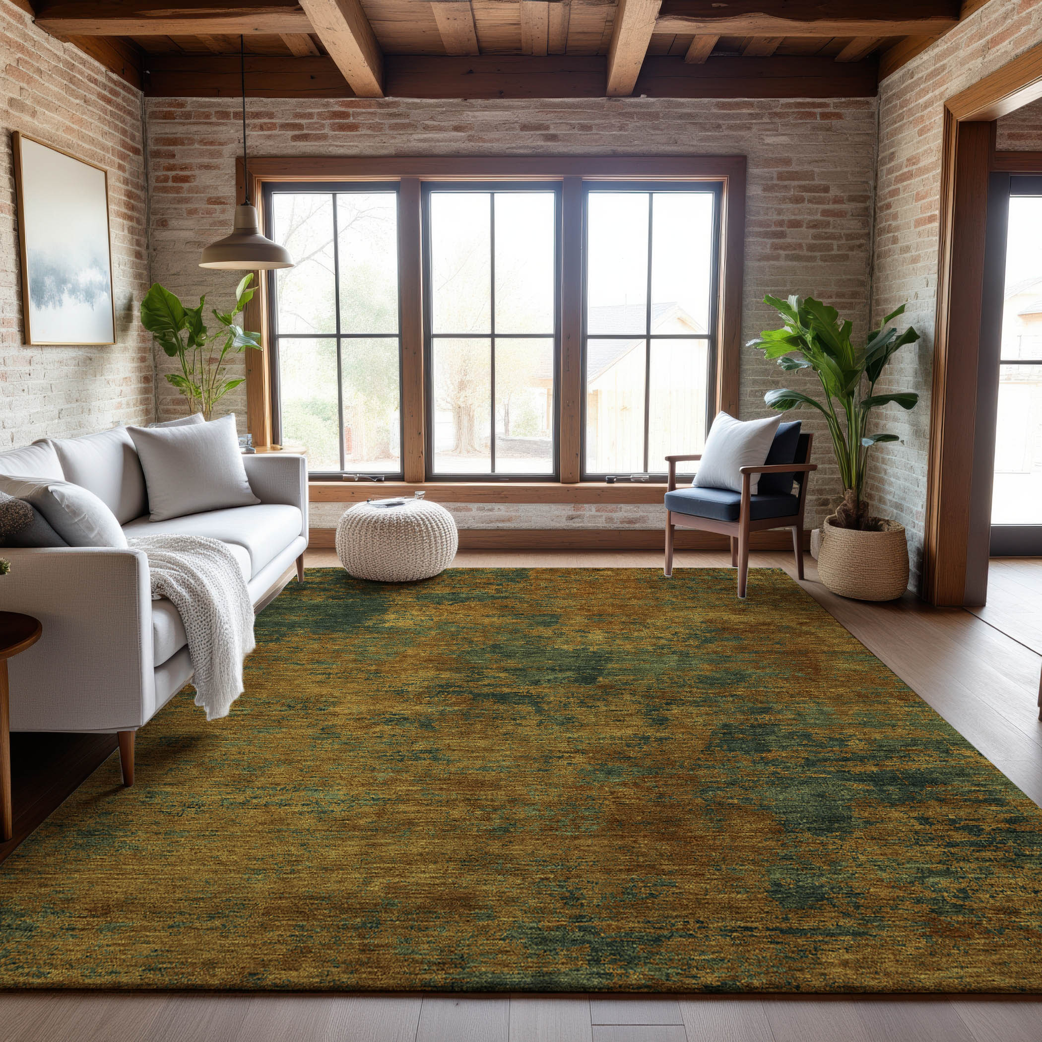 Reykjavik Machine Washable Transitional Copper Orange Rug 2'6" x 3'10" #shape_Rectangle