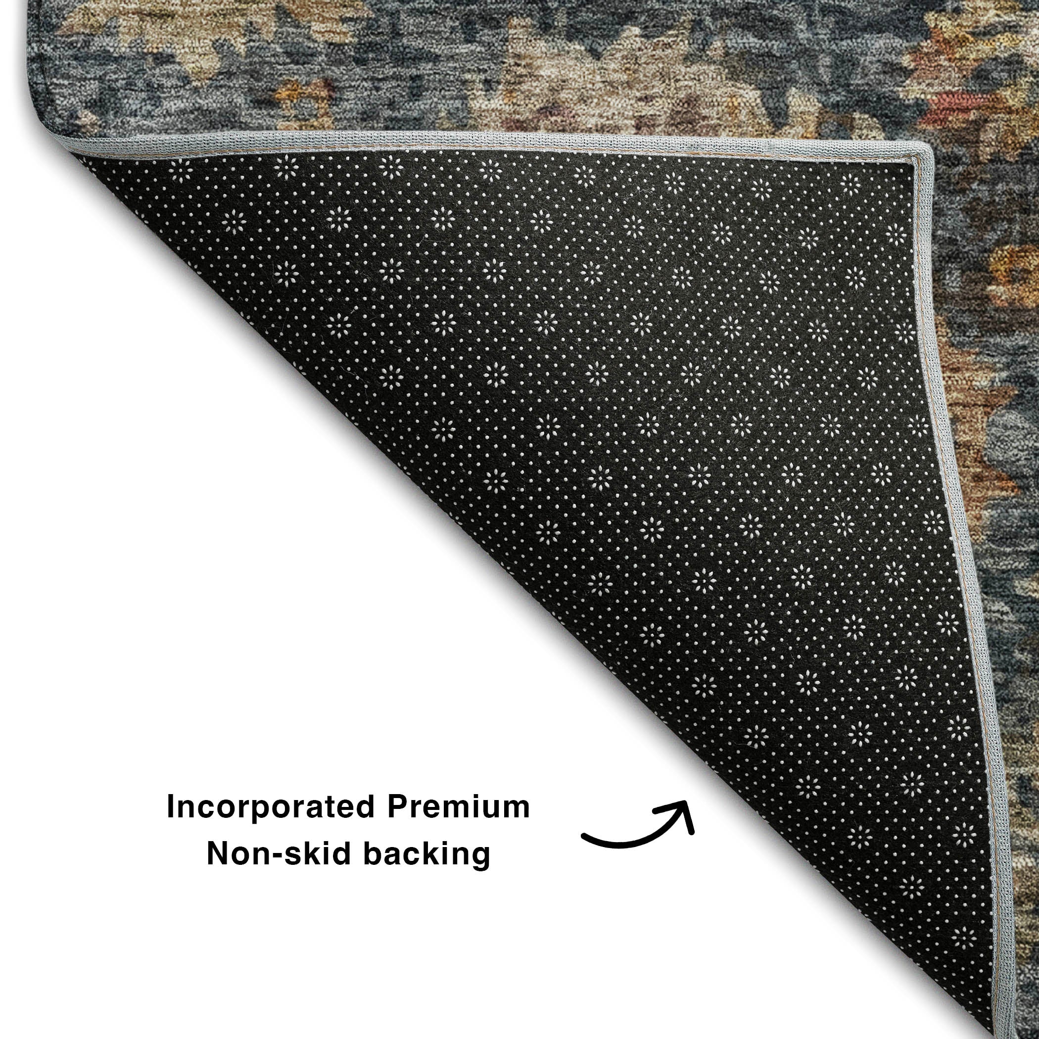 Queenstown Machine Washable Traditional Navy Blue Rug 1'8" x 2'6" #shape_Rectangle