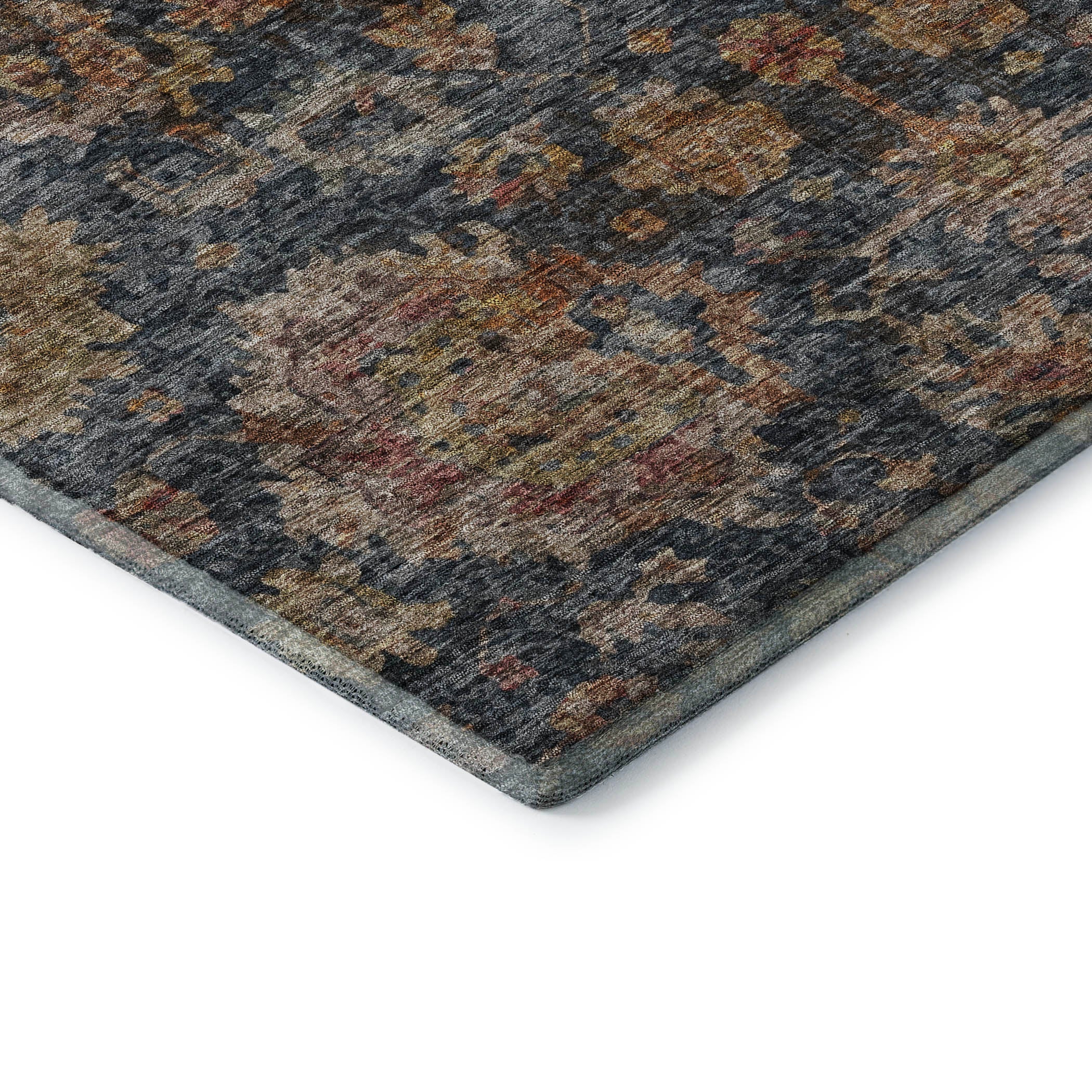 Queenstown Machine Washable Traditional Navy Blue Rug 1'8" x 2'6" #shape_Rectangle