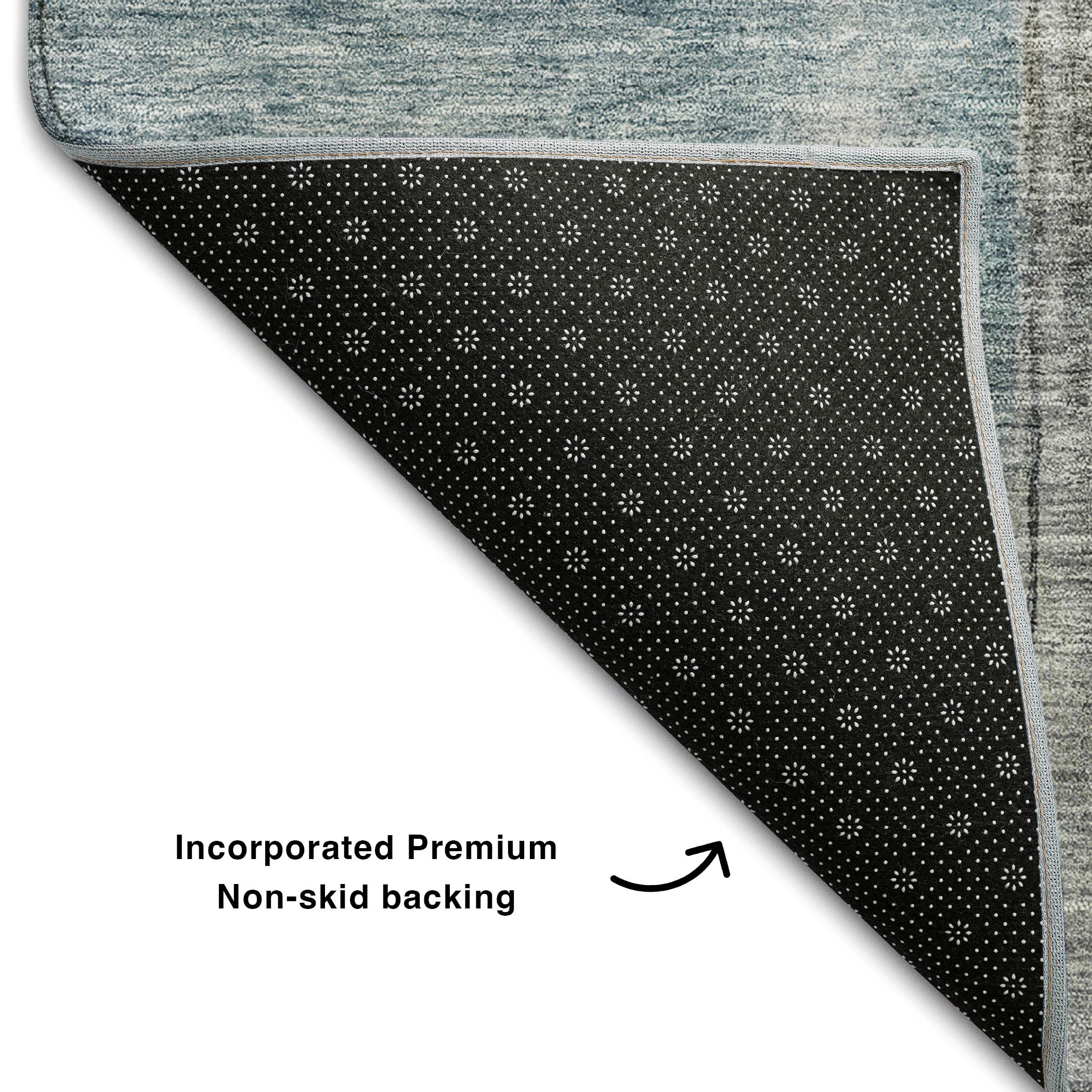 Lisbon Machine Washable Transitional Blue Rug 1'8" x 2'6" #shape_Rectangle