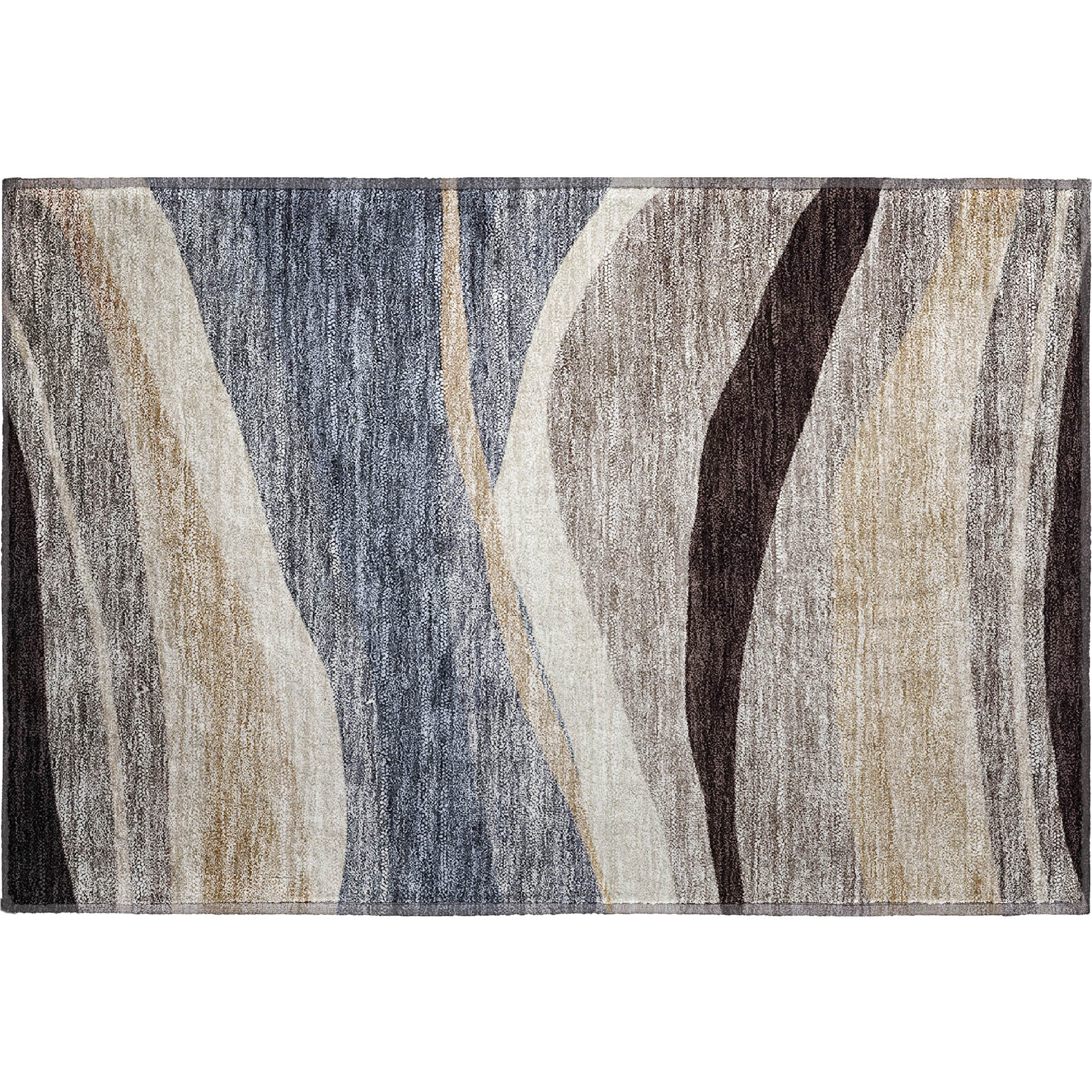 Split Machine Washable Transitional Blue Rug 1'8" x 2'6" #shape_Rectangle