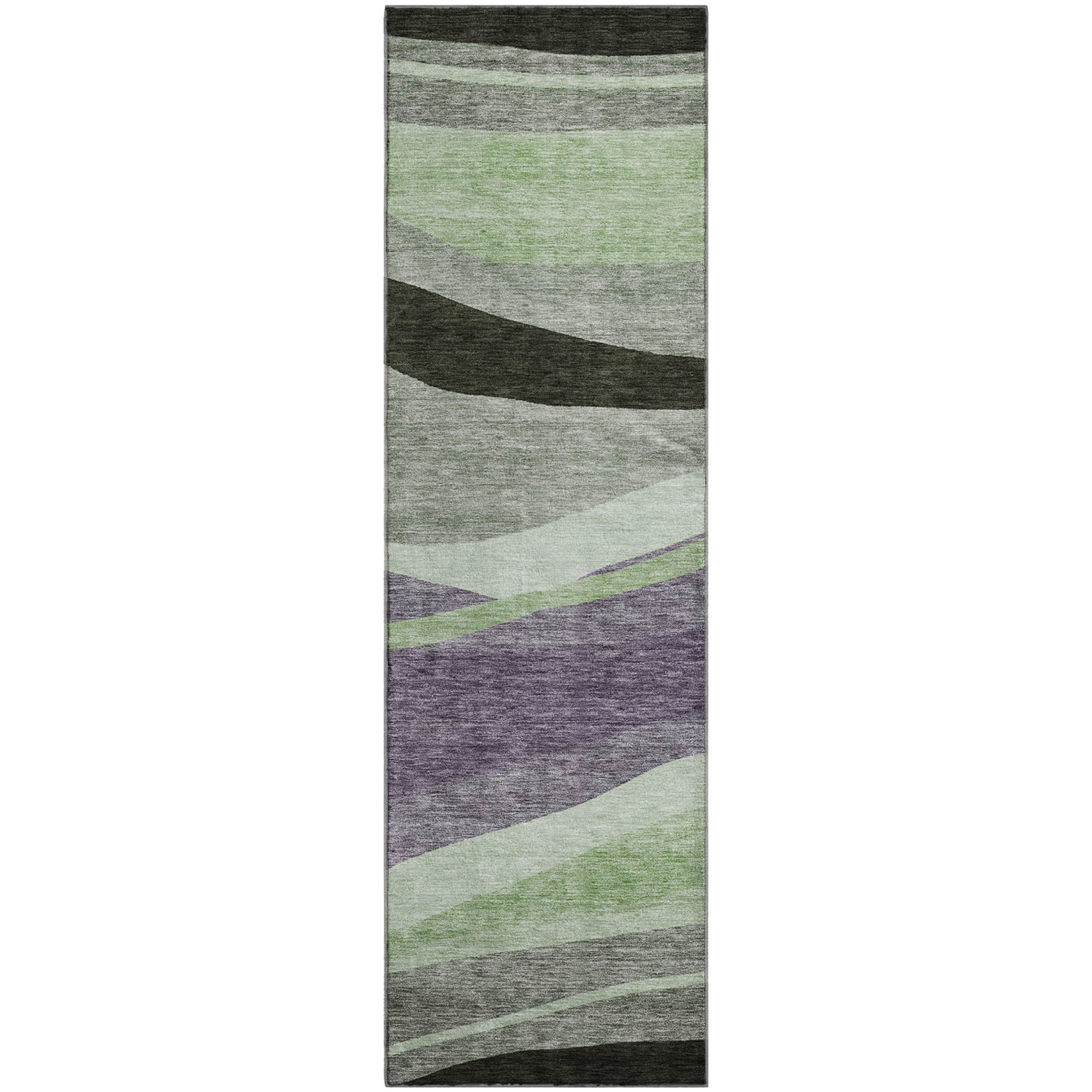 Split Machine Washable Transitional Purple Rug 2'3" x 7'6" #shape_Runner