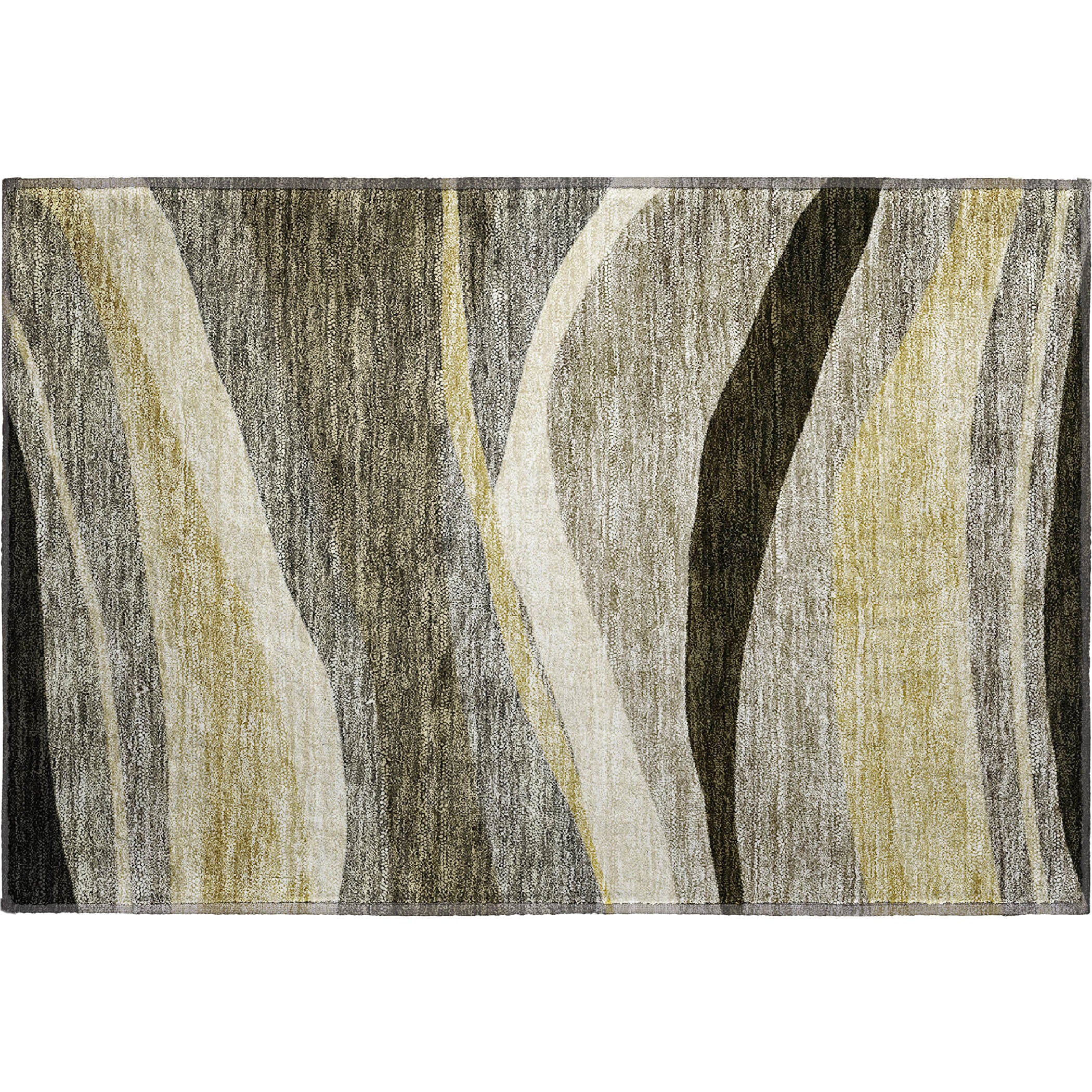 Split Machine Washable Transitional Taupe Brown Rug 1'8" x 2'6" #shape_Rectangle