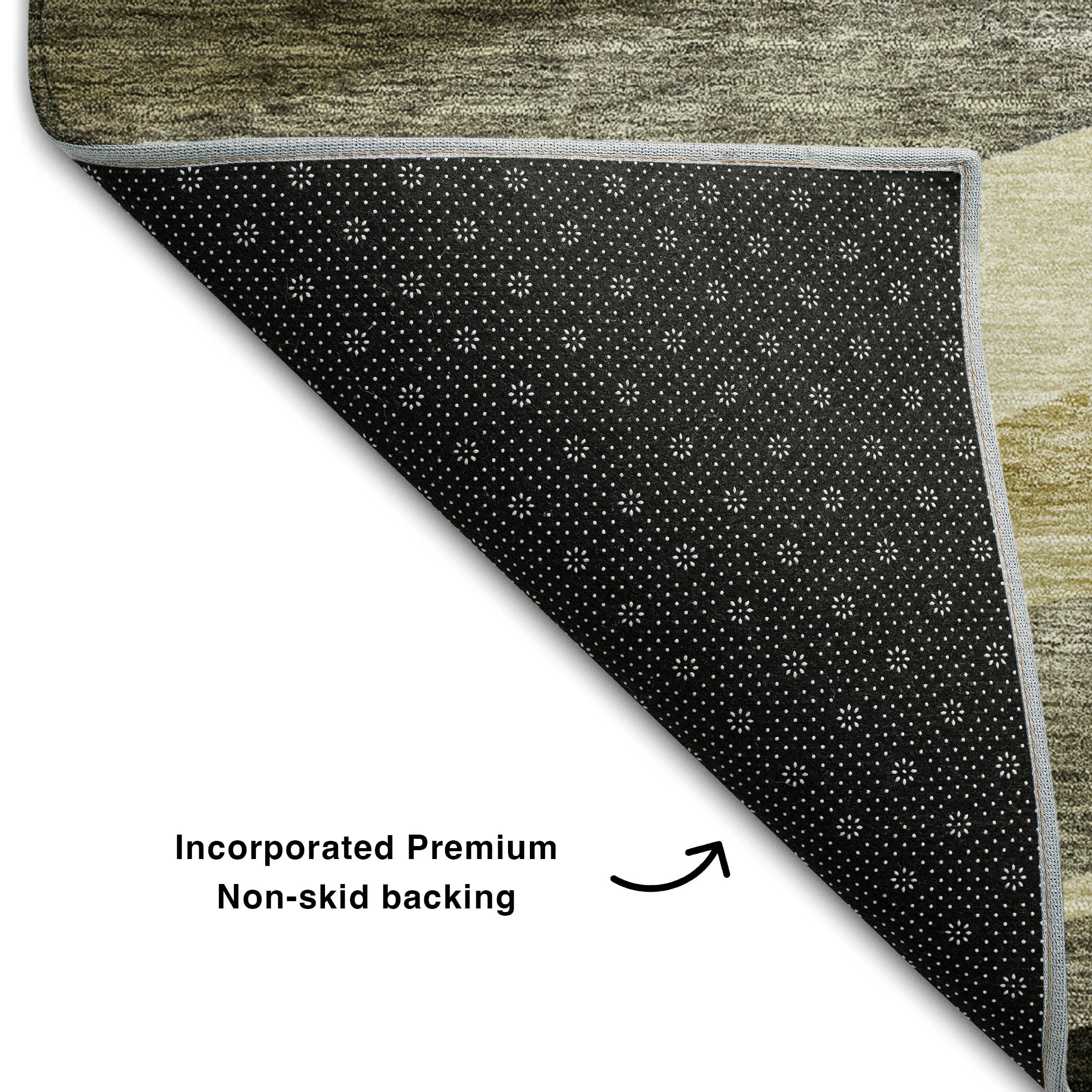 Split Machine Washable Transitional Taupe Brown Rug 1'8" x 2'6" #shape_Rectangle