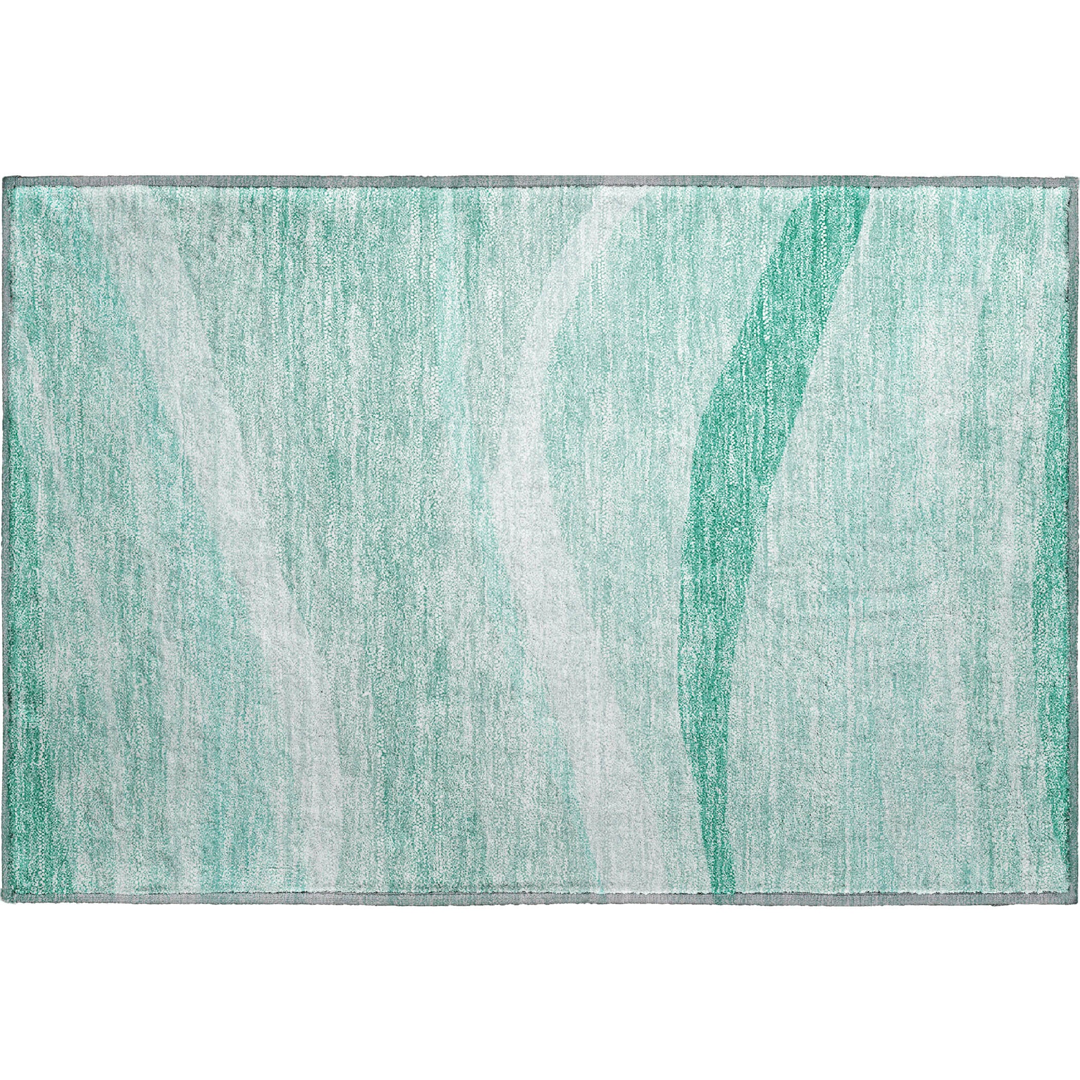 Antigua Machine Washable Transitional Aqua Teal Rug 1'8" x 2'6" #shape_Rectangle