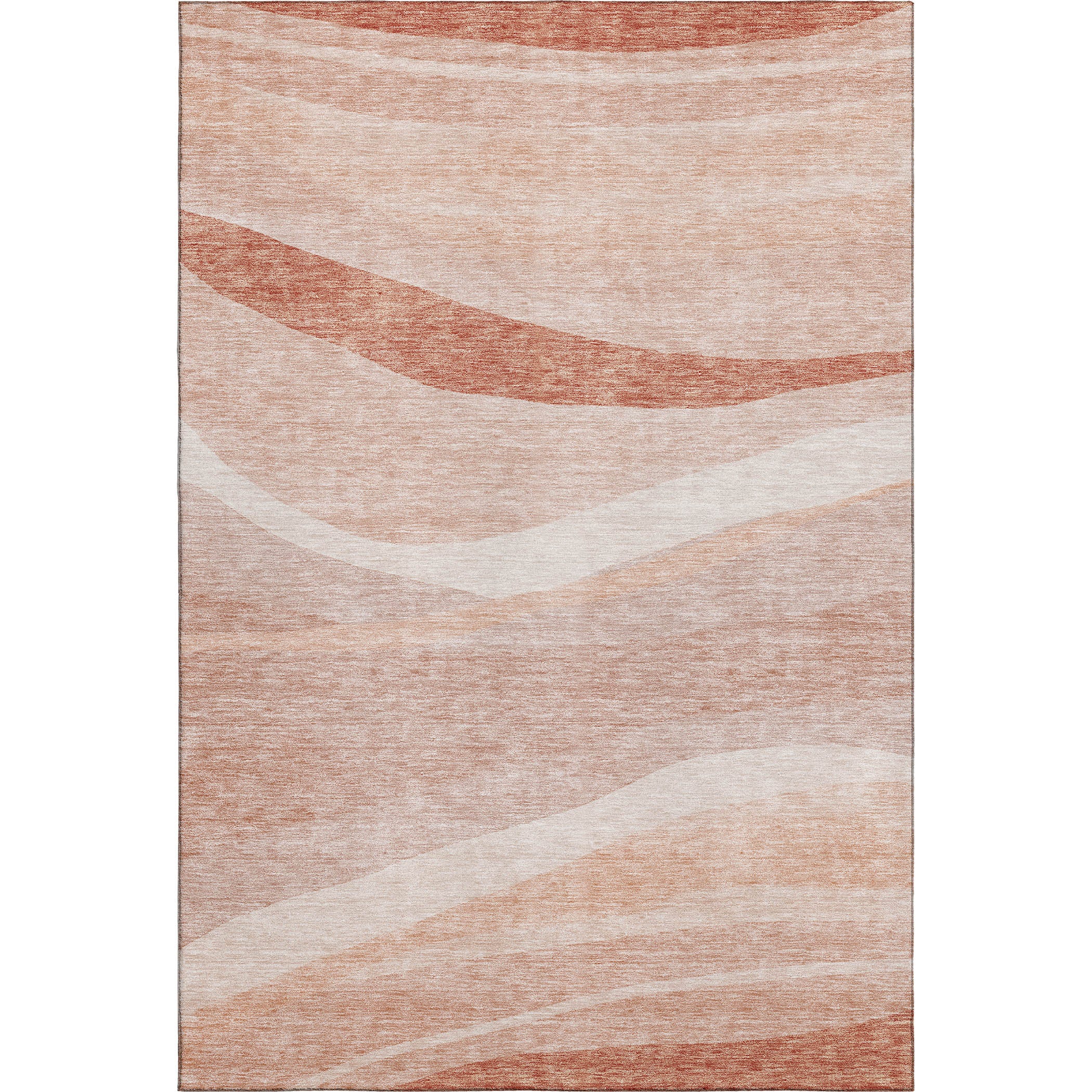 Antigua Machine Washable Transitional Salmon Orange Rug 2'6" x 3'10" #shape_Rectangle