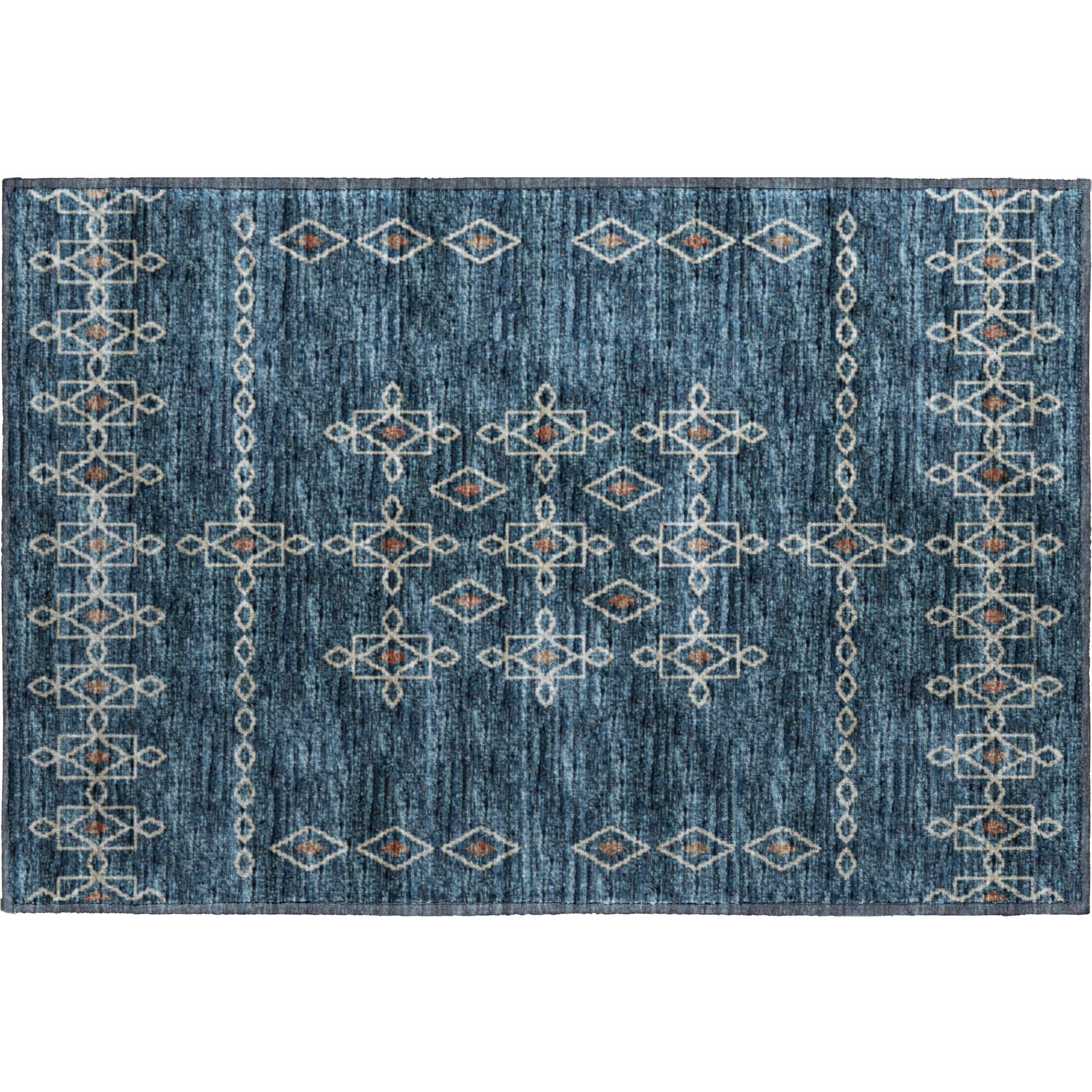 Bergen Machine Washable Transitional Blue Rug 1'8" x 2'6" #shape_Rectangle