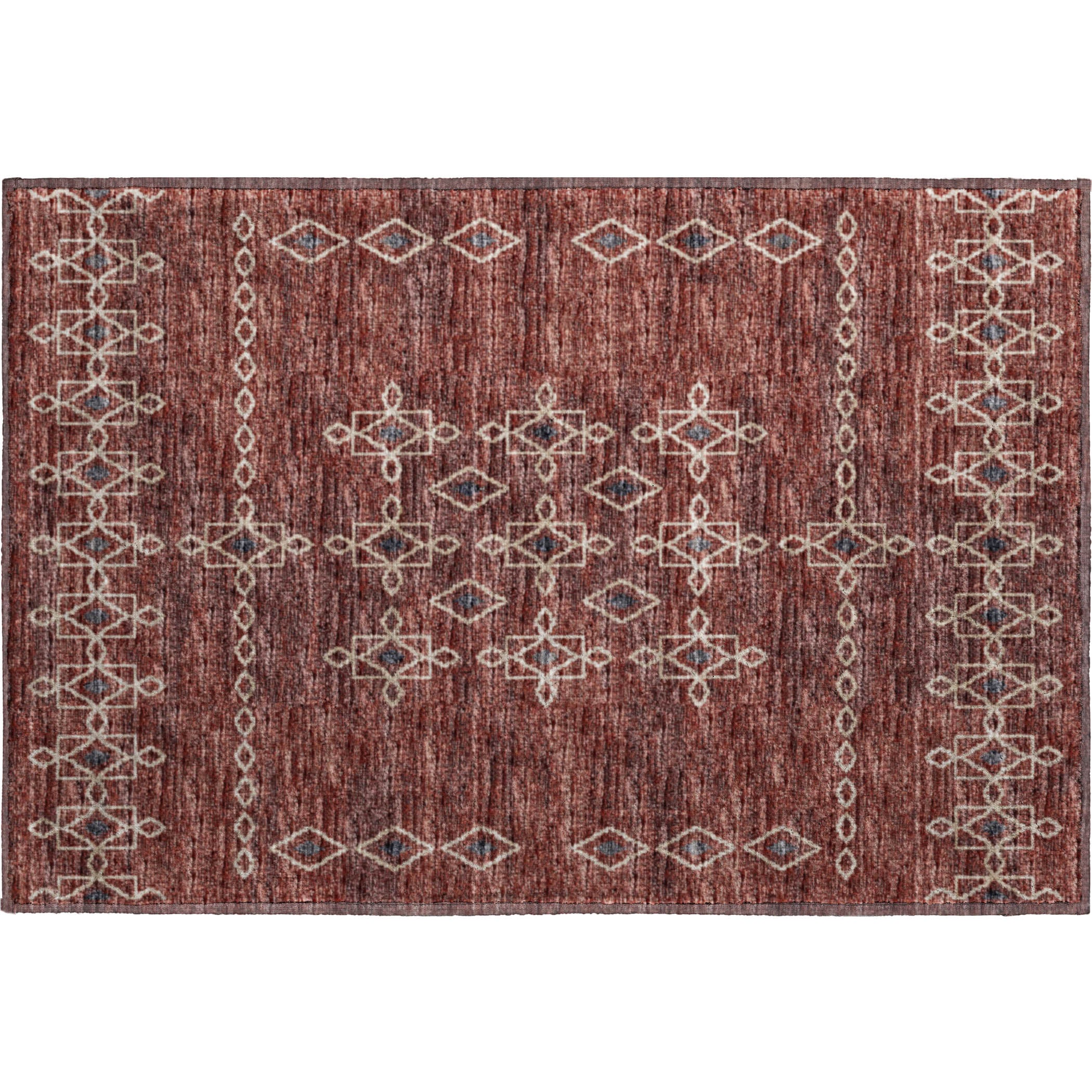 Bergen Machine Washable Transitional Canyon Red Rug 1'8" x 2'6" #shape_Rectangle