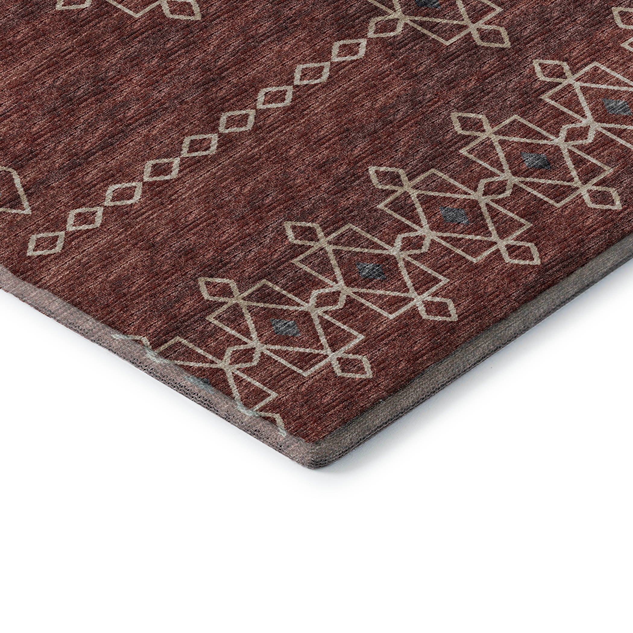 Bergen Machine Washable Transitional Canyon Red Rug 1'8" x 2'6" #shape_Rectangle